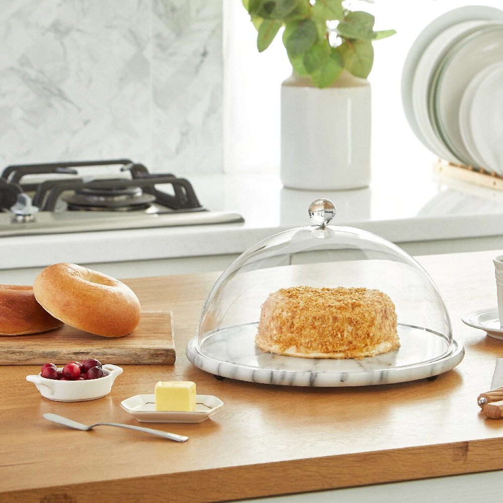 Saboga Home™ Marble Plate with Acrylic Dome
