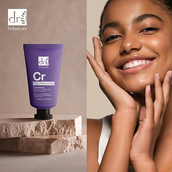 Dr Botanicals Cranberry Superfood Night Moisturiser 30ml - Anti-Aging Hydrating Night Cream