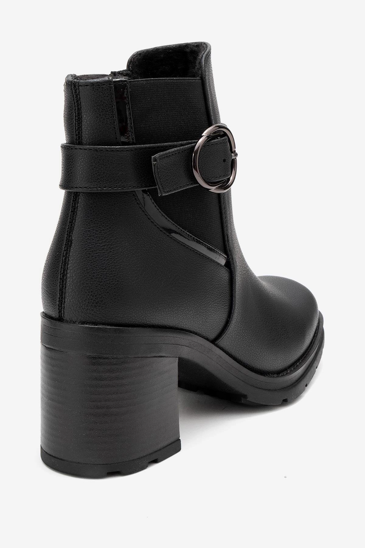 Prologue Shoes Womens Heile Buckle Block Heel Boot