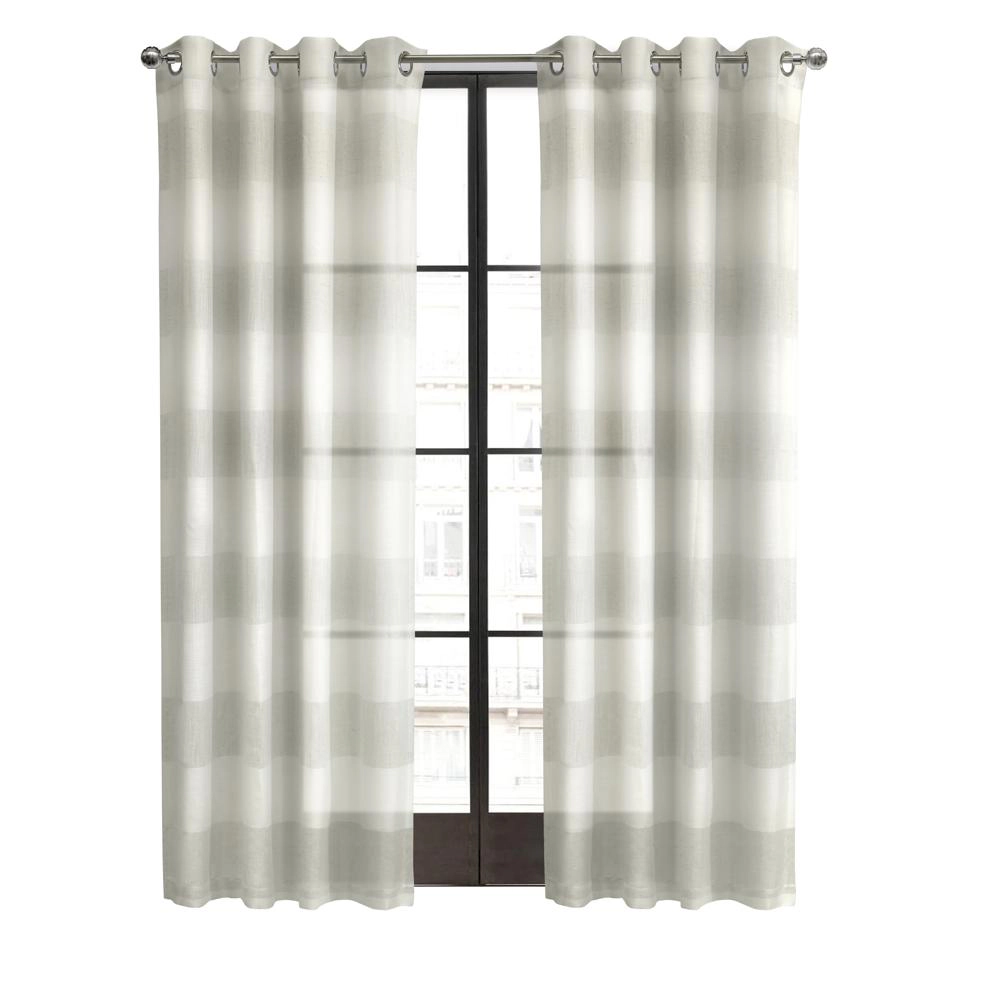 Habitat Paraiso Eclectic Smooth Textured Brighten Space Sheer Panel Grommet Curtain Panel 52" x 84" Ivory