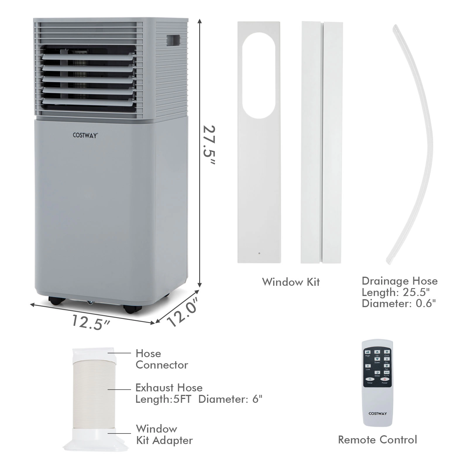 LJG 8000 BTU 3-in-1 Air Cooler with Dehumidifier and Fan Mode