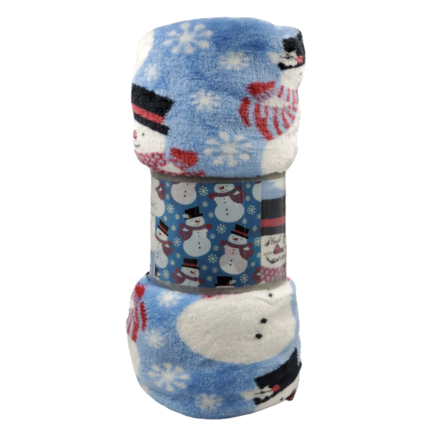 Plazatex Blue Snowman Micro plush Decorative All Season Blue Color 50" X 60" Throw Blanket