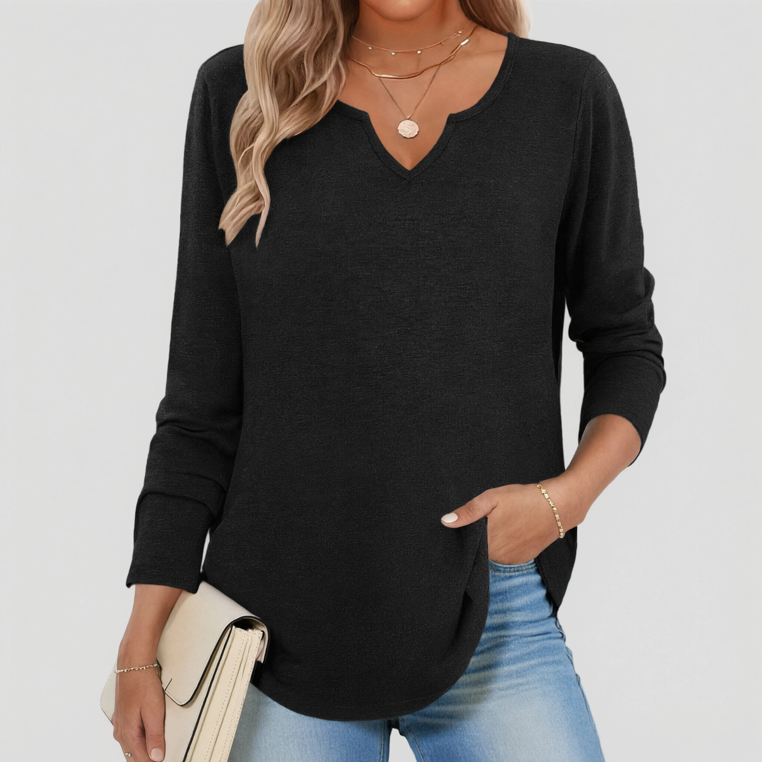 Zeagoo Women Printed V Neck Blouse