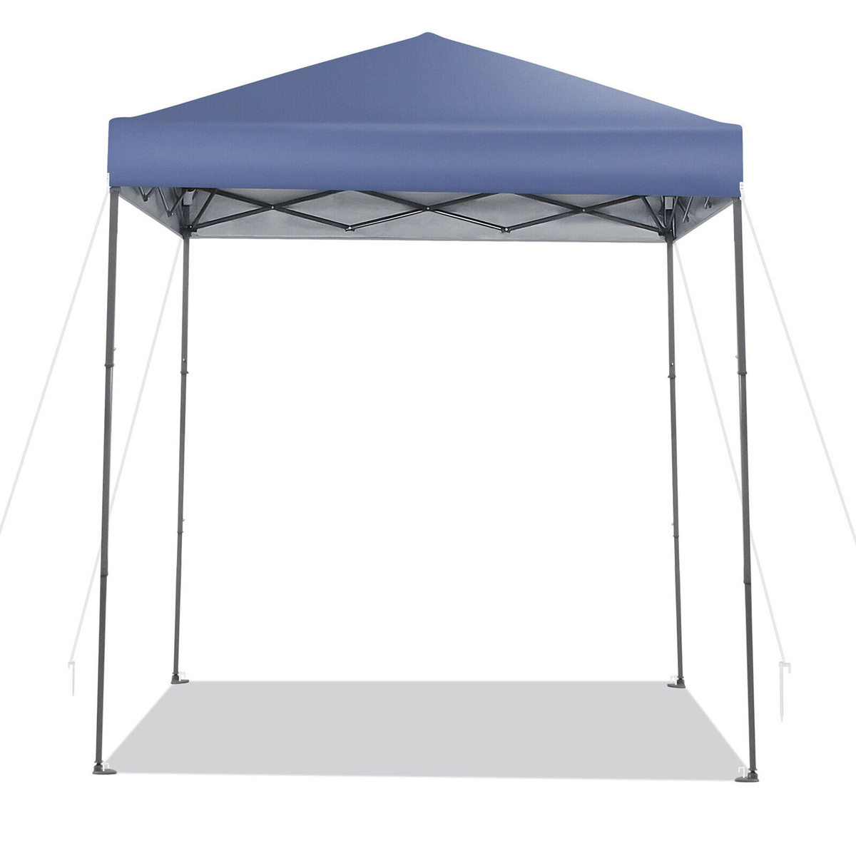 SUGIFT Blue 6.6-ft by 6.6-ft UPF50+ Flame-Resistant Oxford Pop Up Canopy Tent with 34-in Carry Bag