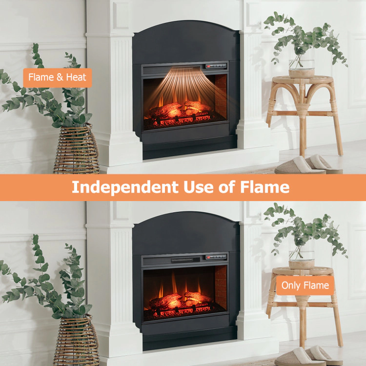 SUGIFT 27 x 18 in Infrared Electric Fireplace Insert with 400 Sq Ft Heating Area 1400W 4777 BTU Remote Control Black
