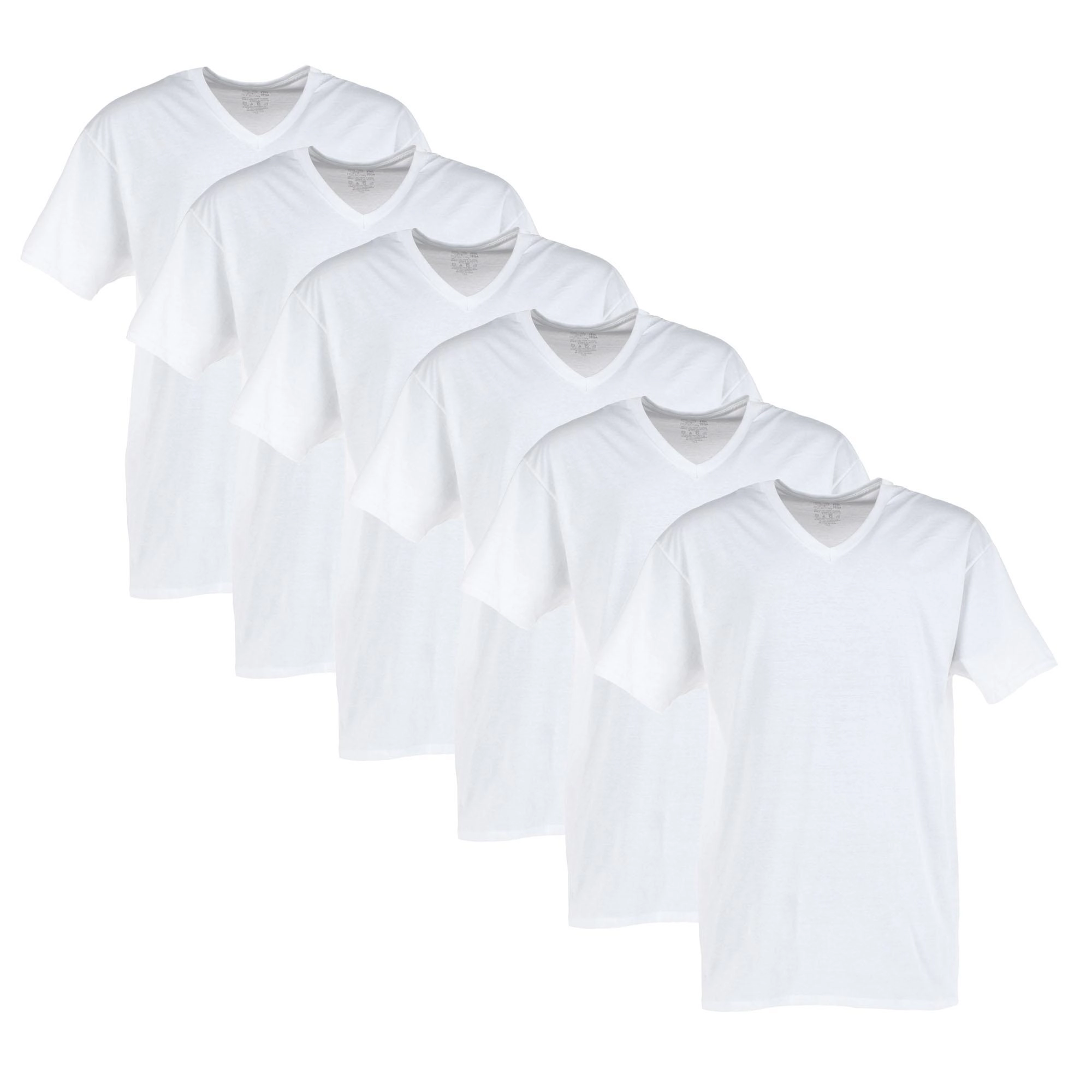 Fruit of the Loom Big & Tall Men's Short Sleeve V-neck T-Shirt (6 Pack)