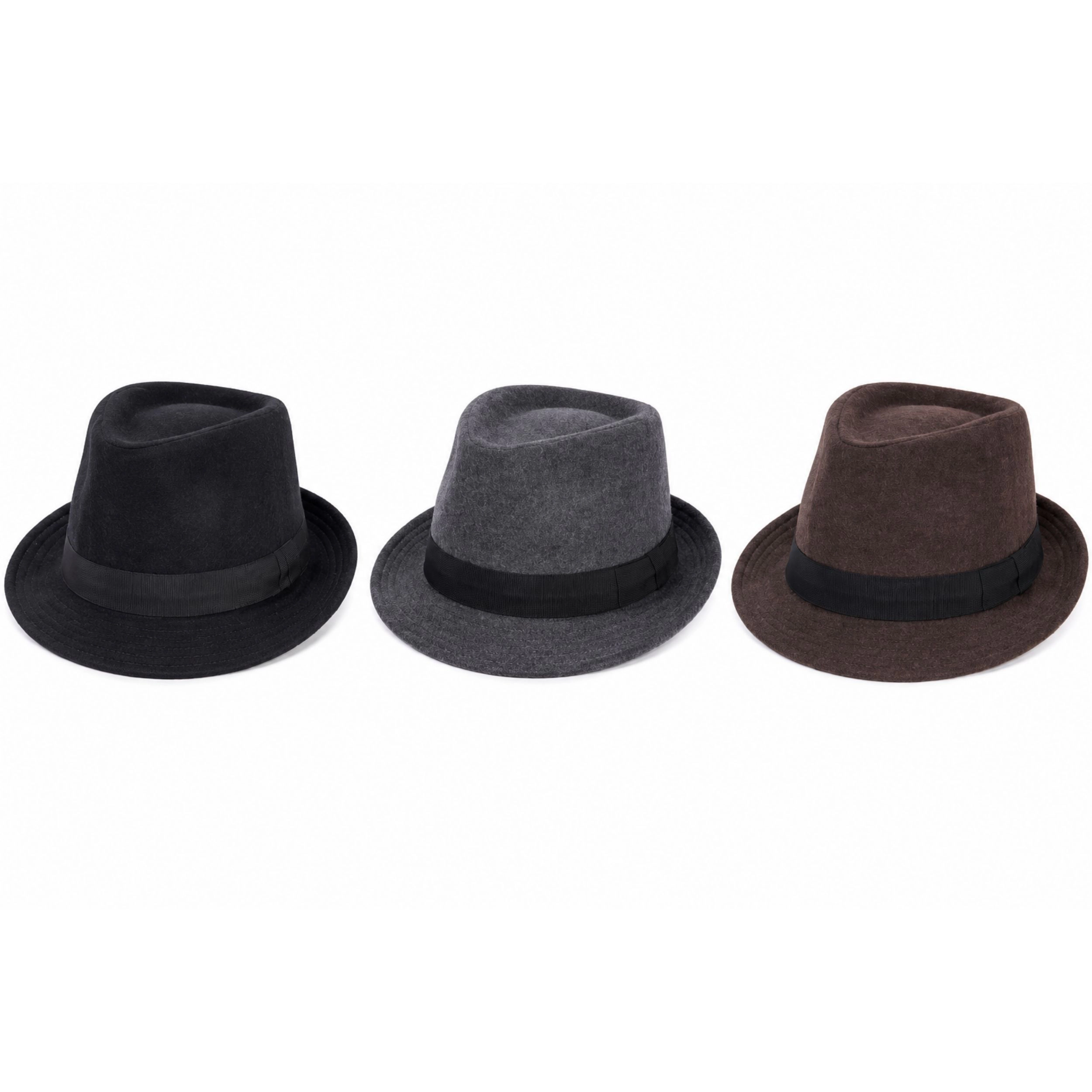 Home Collection Unisex Felt Trilby Fedora Hat Short Brim 1920s Jazz Style