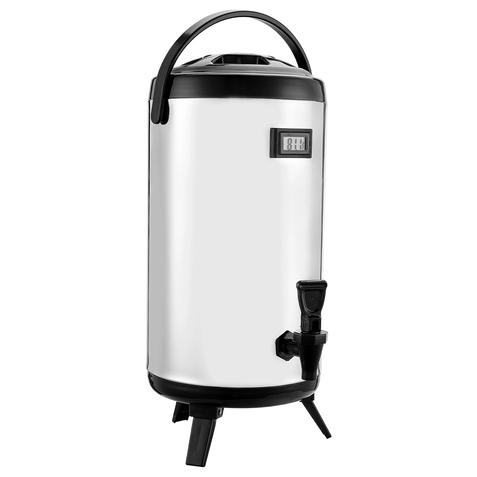 HONGGE Insulated Beverage Dispenser / Stainless Steel Thermal Drink Server with Spigot & Temp Display Suitable for Hot