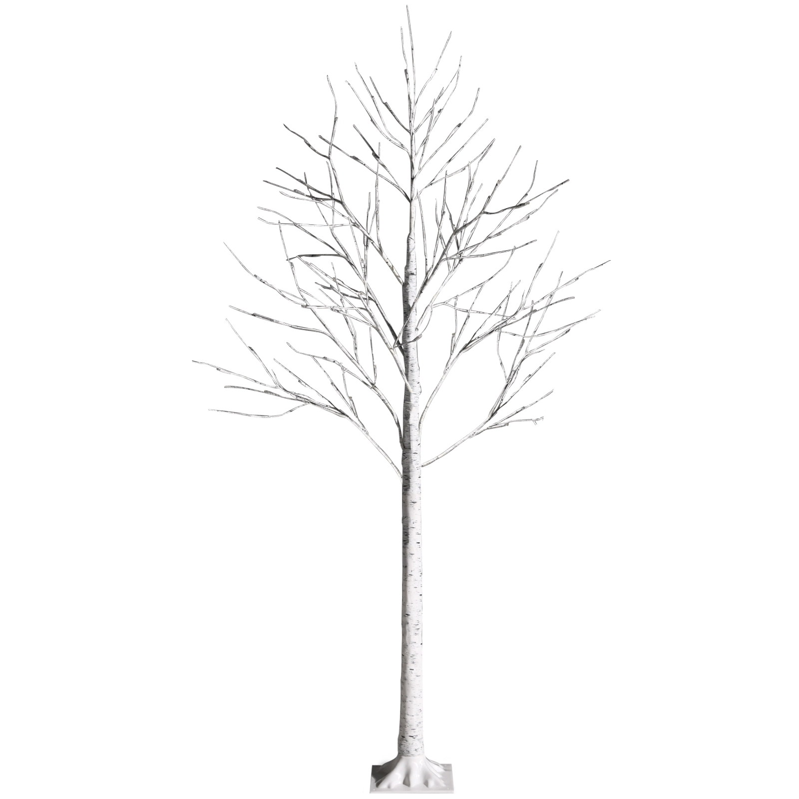 LJG Pre-lit White Twig Birch Tree for Christmas Holiday with LED Lights