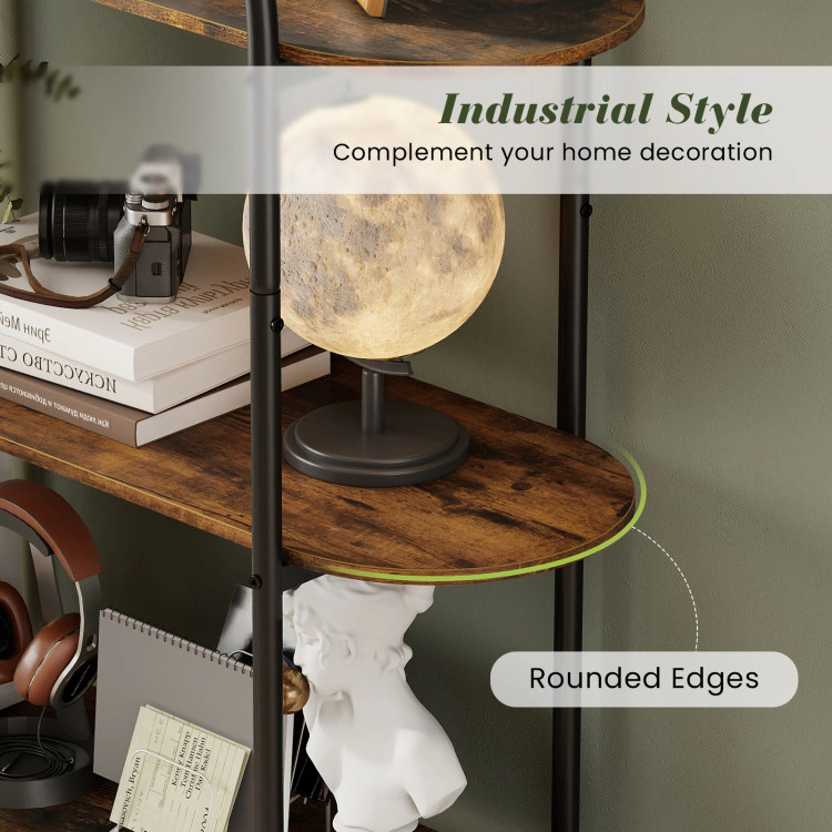 Hivvago 4-Tier Open Bookcase with Sturdy Metal Frame for Living Room