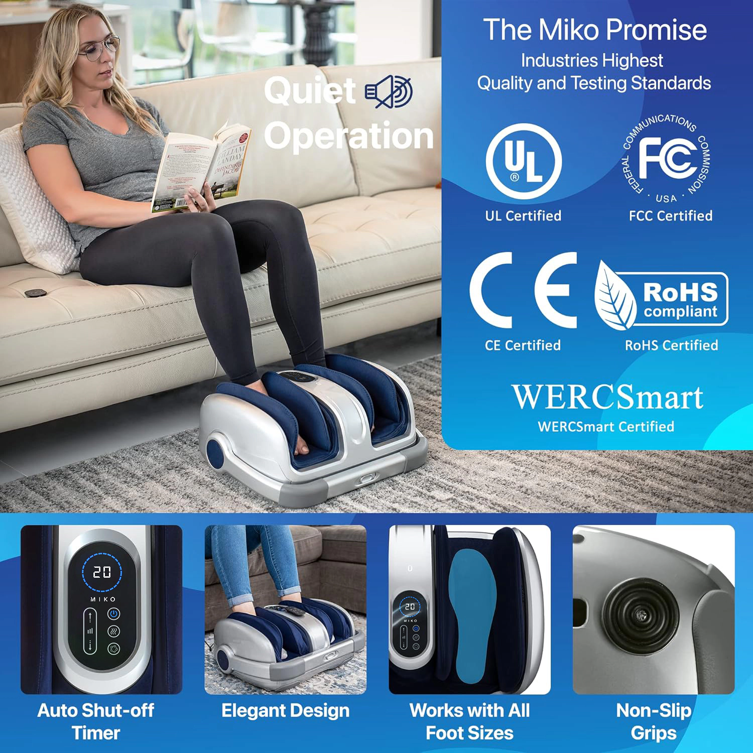 Miko Shiatsu Foot, Calf, and Ankle Massager with Heat