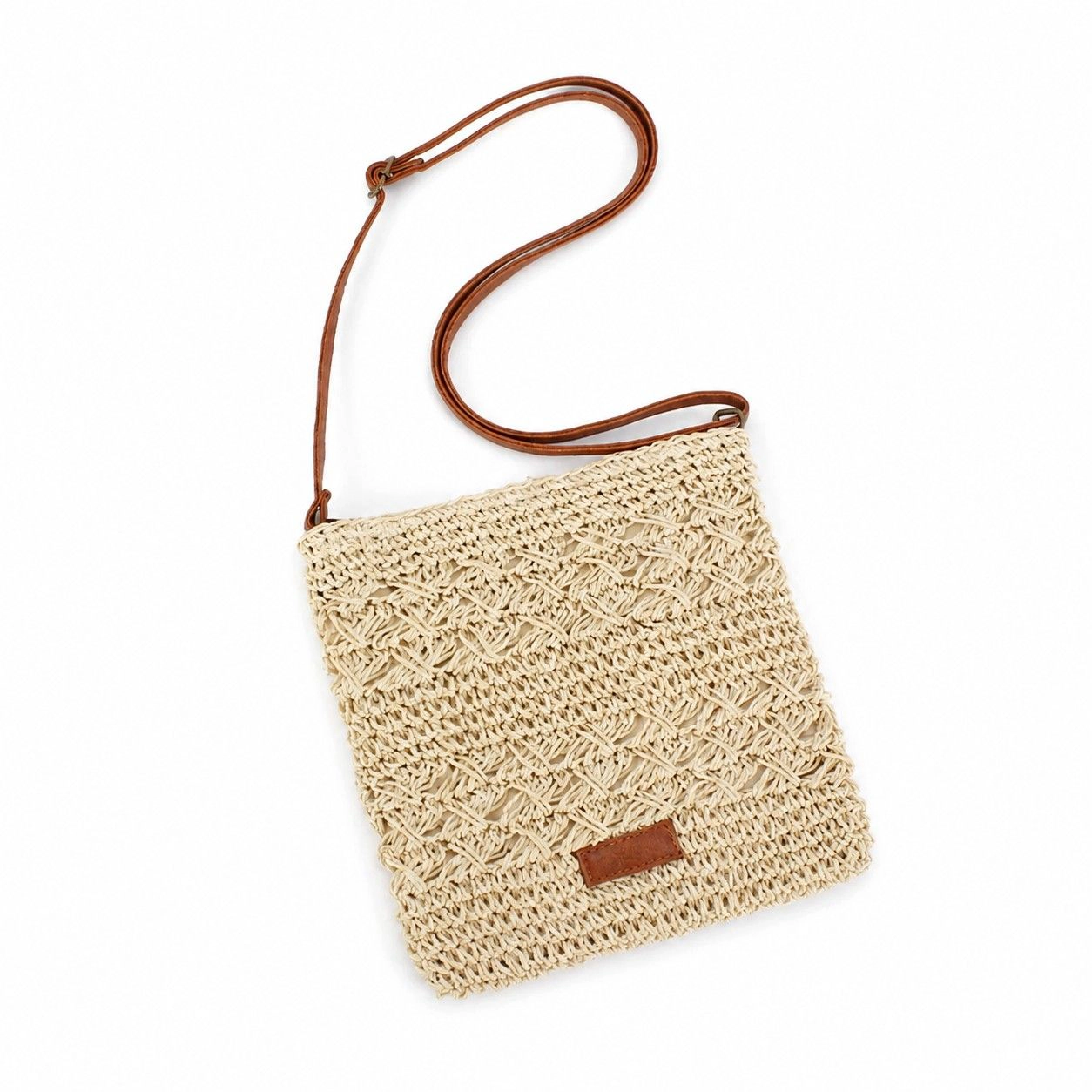 Alilang Women's Textured Woven Crossbody Bag with Adjustable Strap Zip Closure and Slip Pocket, Khaki