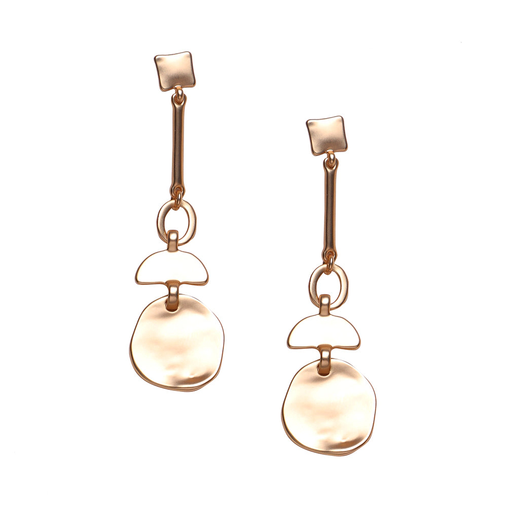 SOHI Women's Dented Relic Drop Earrings