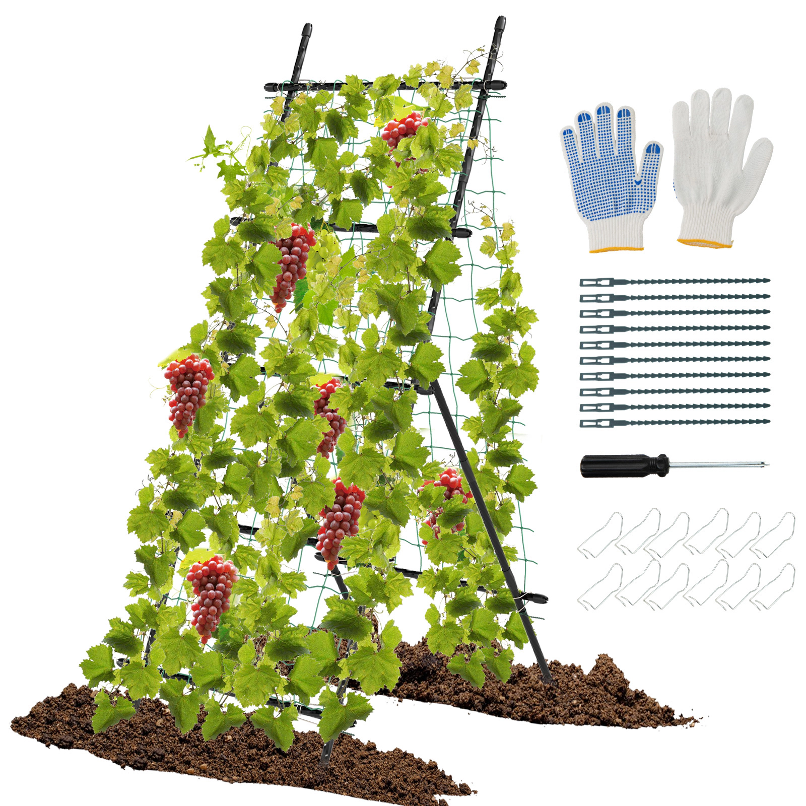 LJG 74 Inch Tall Garden Trellis for Flower Vine Vegetable Fruit Pea
