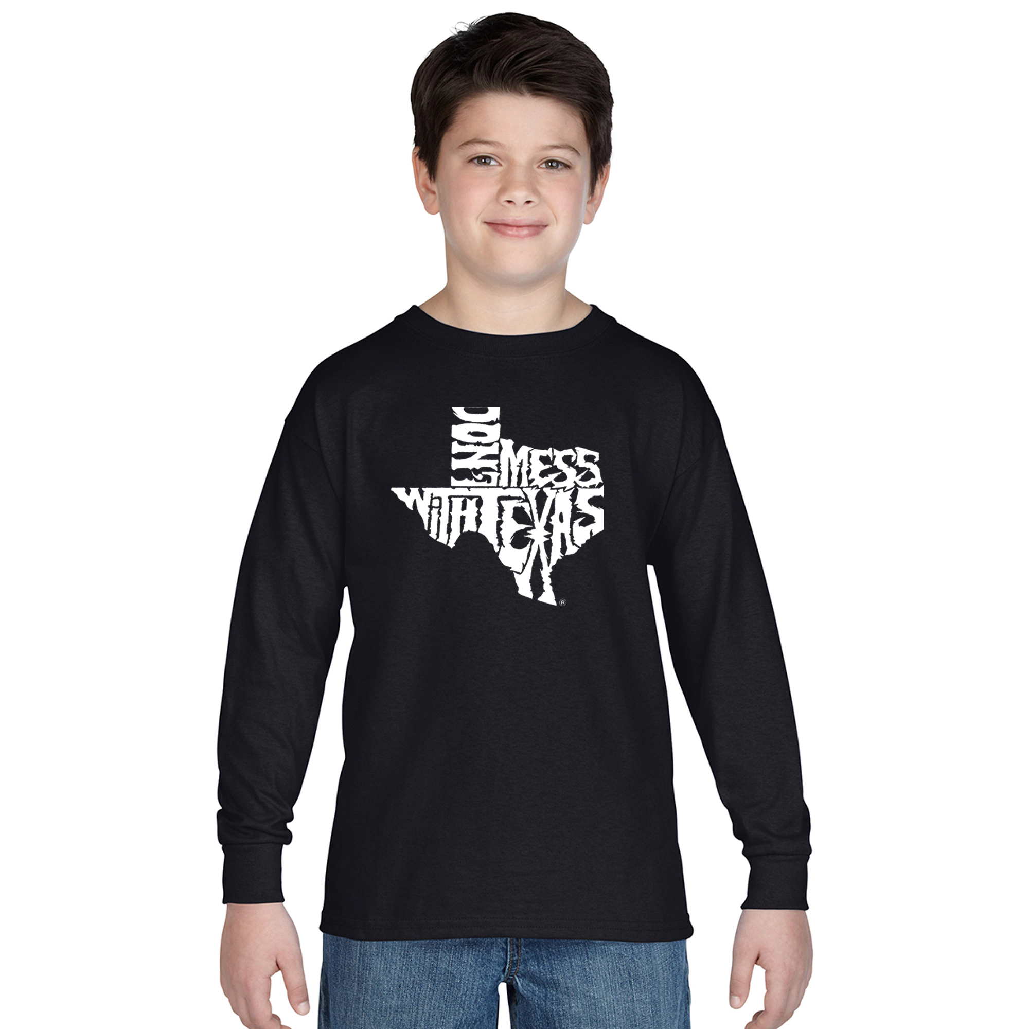 LA Pop Art Boys Long Sleeve T-Shirt -  DONT MESS WITH TEXAS