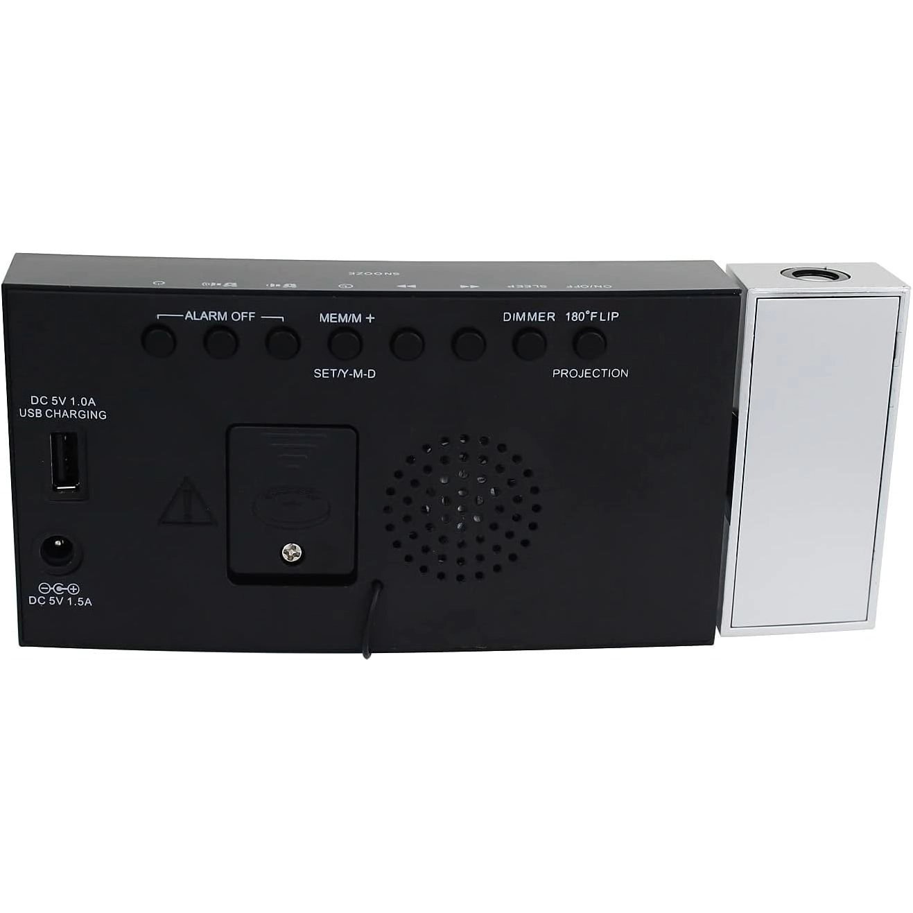 Jensen Digital Dual Alarm Projection Clock Radio with USB Charging JCR-238