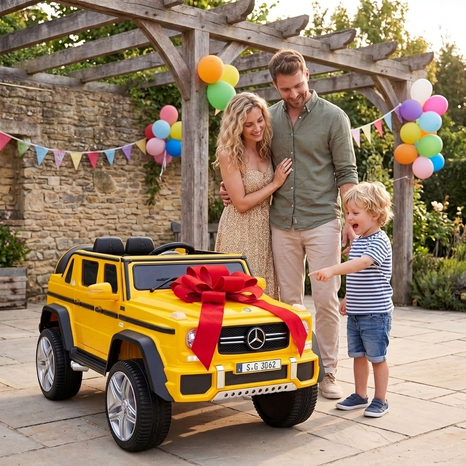 12V Kids Ride On Car Parent Remote Lockable Openable Doors 4-Wheel Spring Suspension Rear Storage Box Ages 3-6 Yellow
