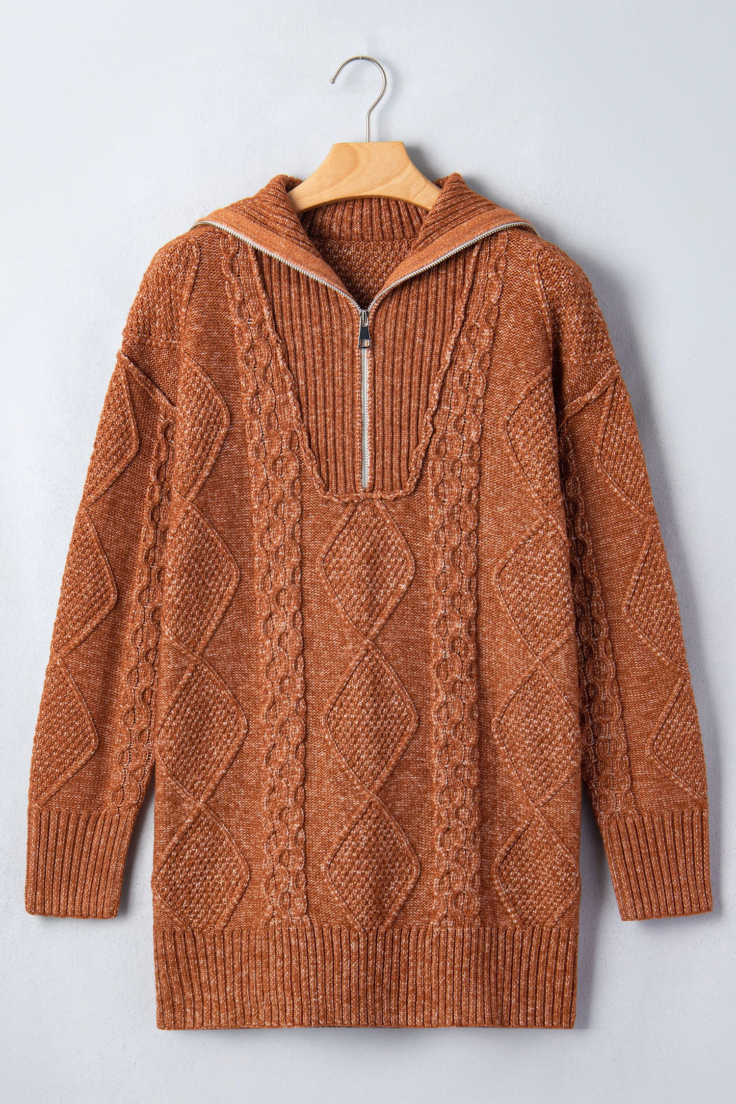 Threaded Pear Keith Knit Drop Shoulder Long Sweater