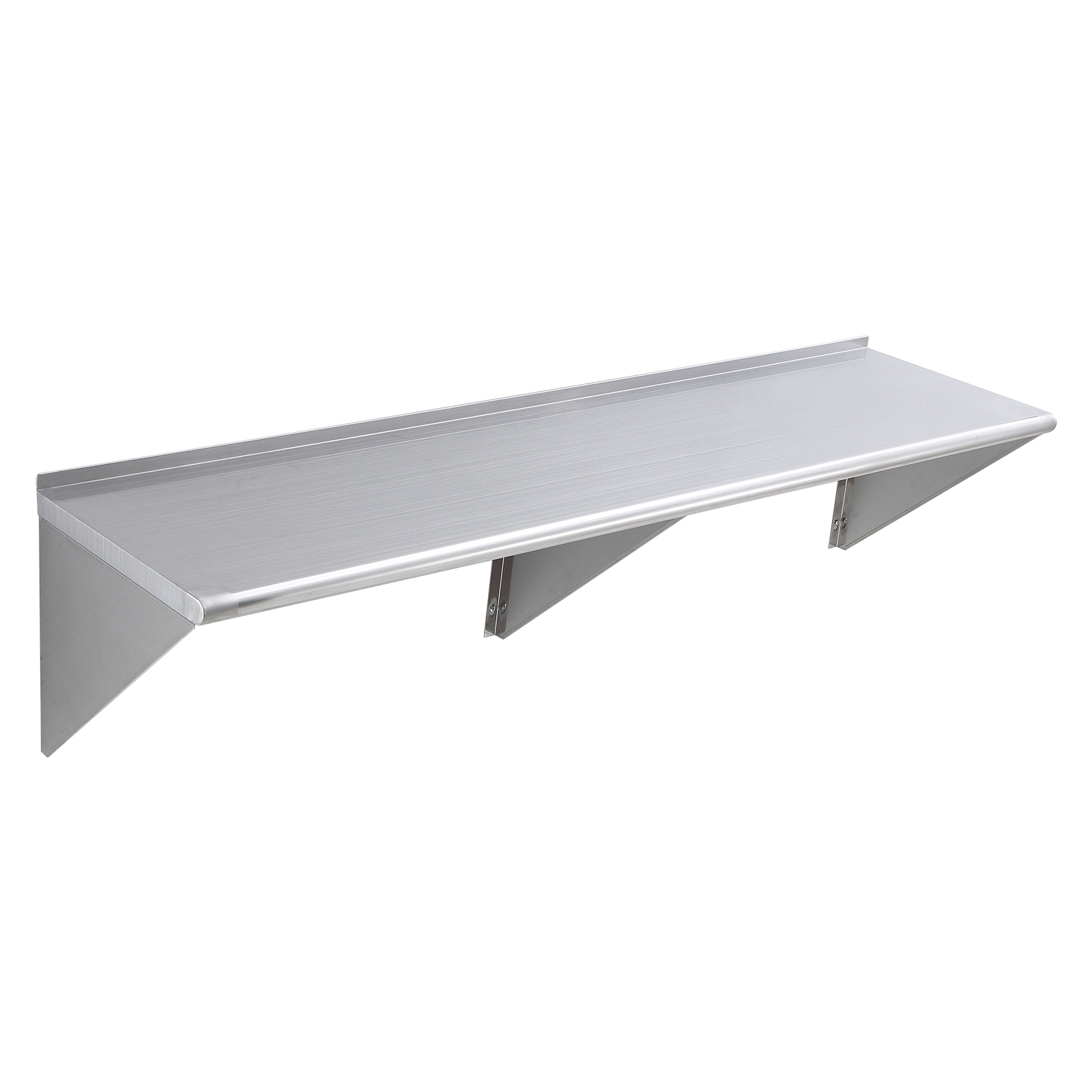 HONGGE Heavy Duty Stainless Steel Wall Mounted Floating Shelving with Brackets for Commercial Storage