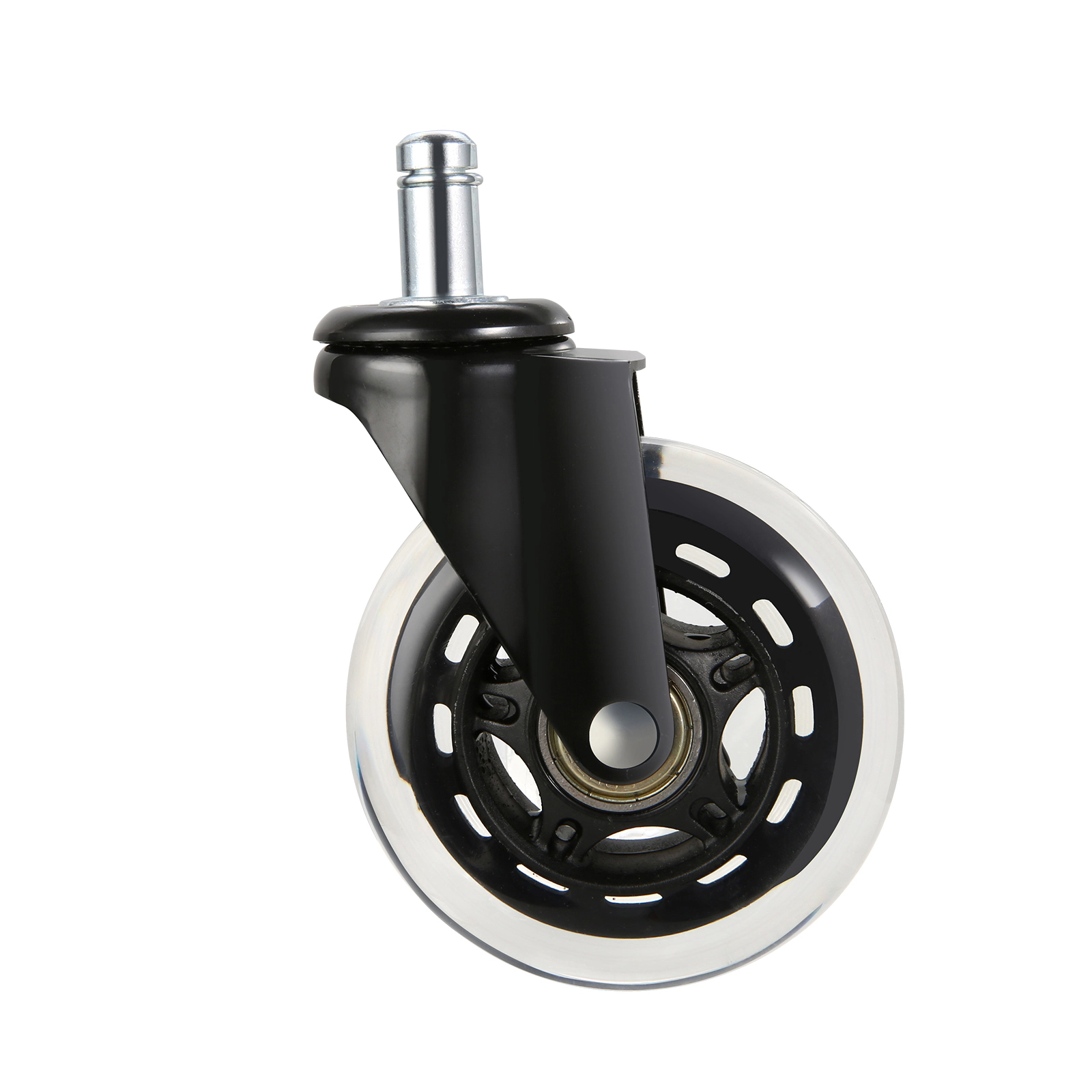 HONGGE 3-Inch Office Chair Caster Wheels, Set of 5, Polyurethane Swivel Casters, 130 lbs Capacity, Hardwood & Carpet