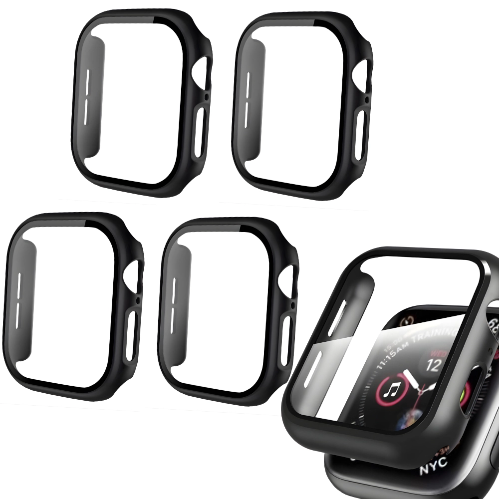 Qixxronics Case for Apple Watch Series 10- 42 MM, Full Cover, with Built-in Tempered Glass Screen Protector 4PCS
