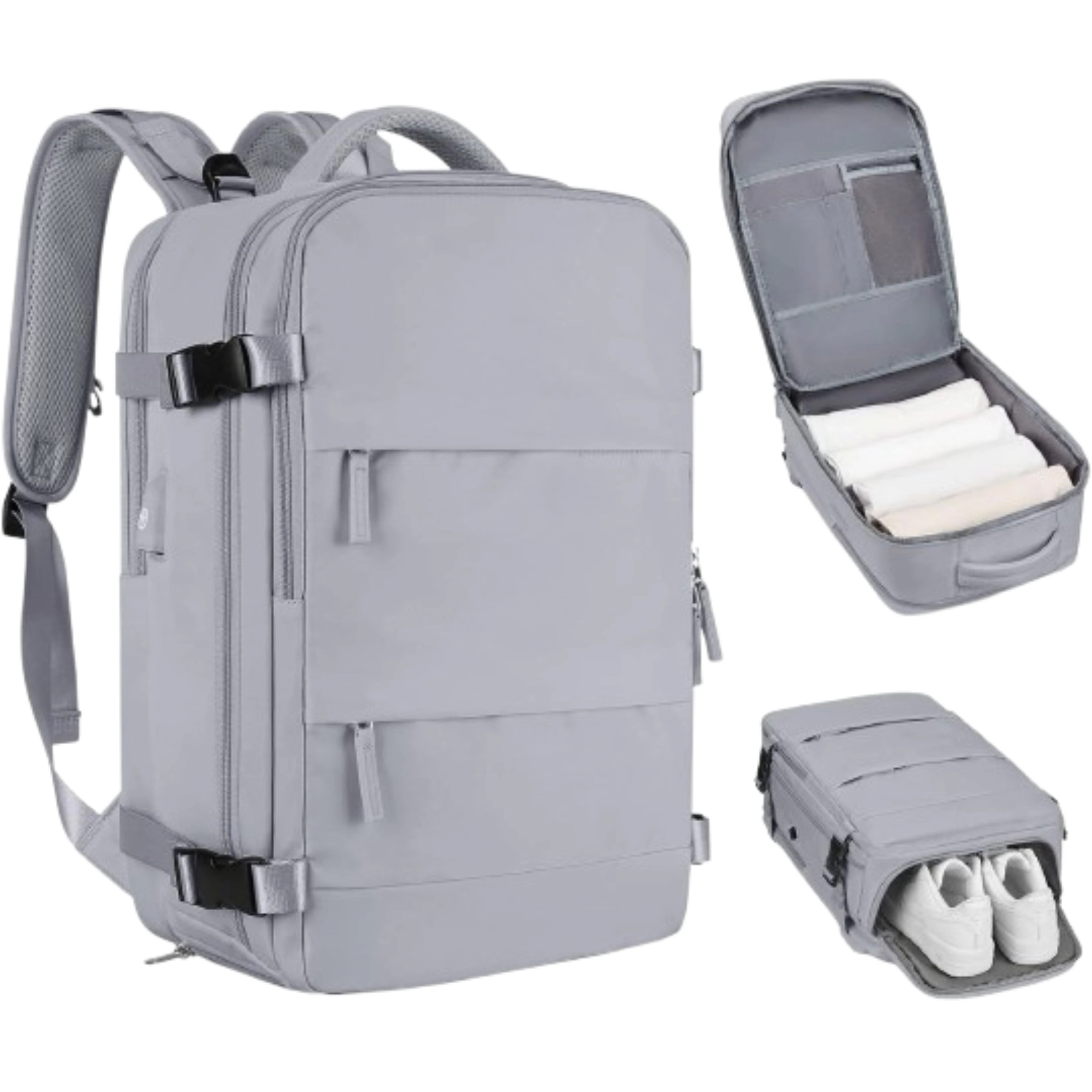 SS Design Travel Backpack for Women Men Airline Approved Waterproof Carry On Daypack