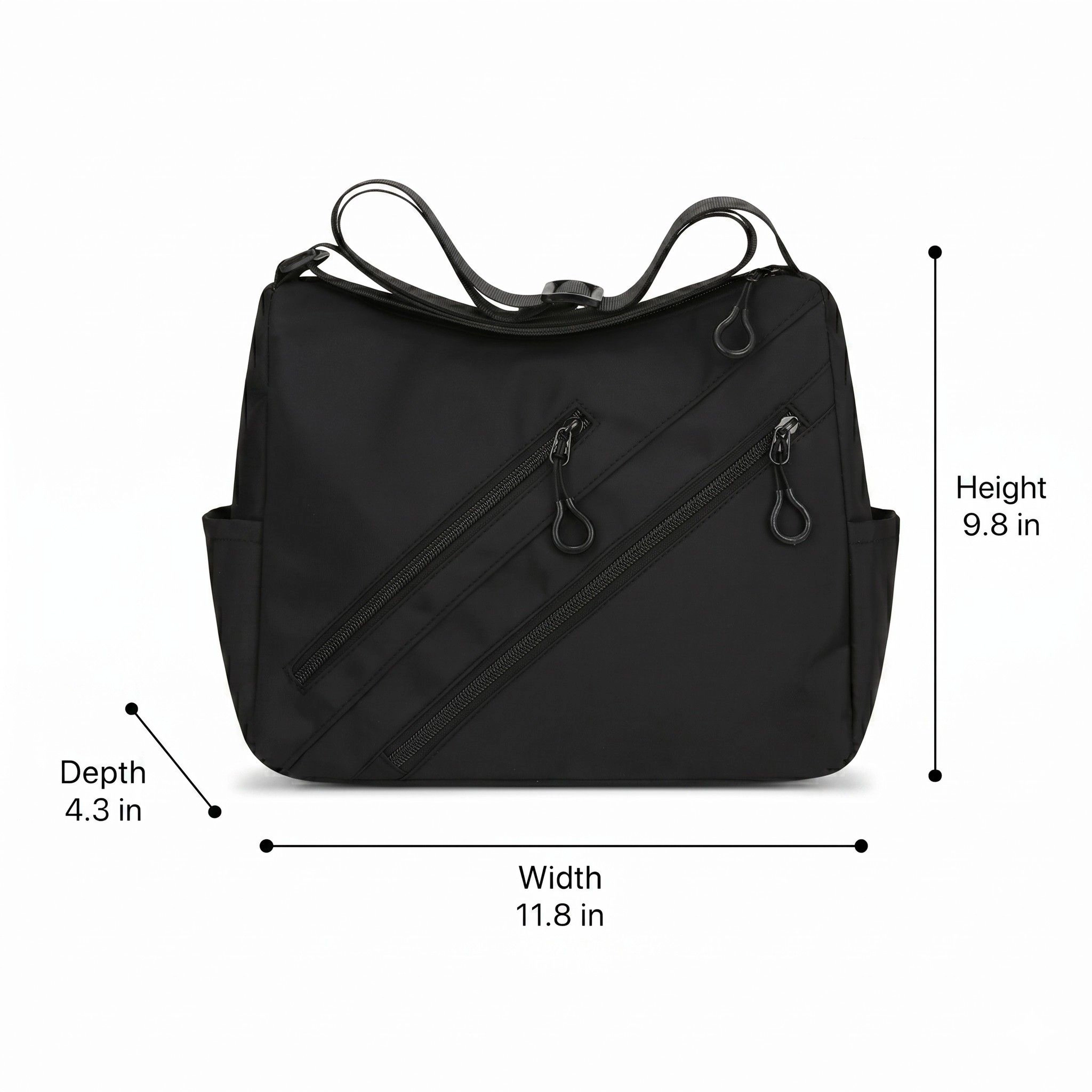 Alilang Women's Large Nylon Crossbody Messenger Bag Adjustable Strap Multi Pocket Everyday Shoulder Bag, Soft White