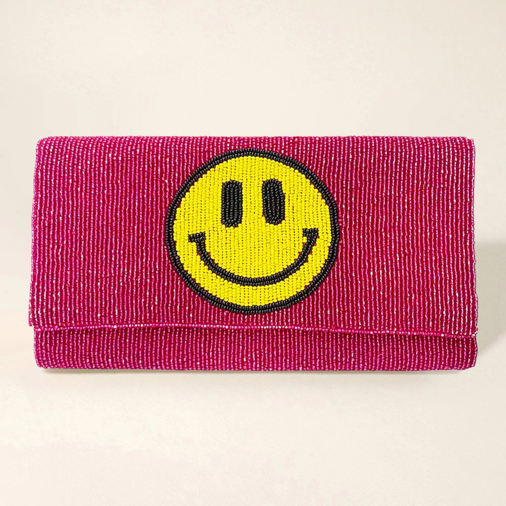 Fashnzfab Beaded Smile Clutch / Crossbody Bag