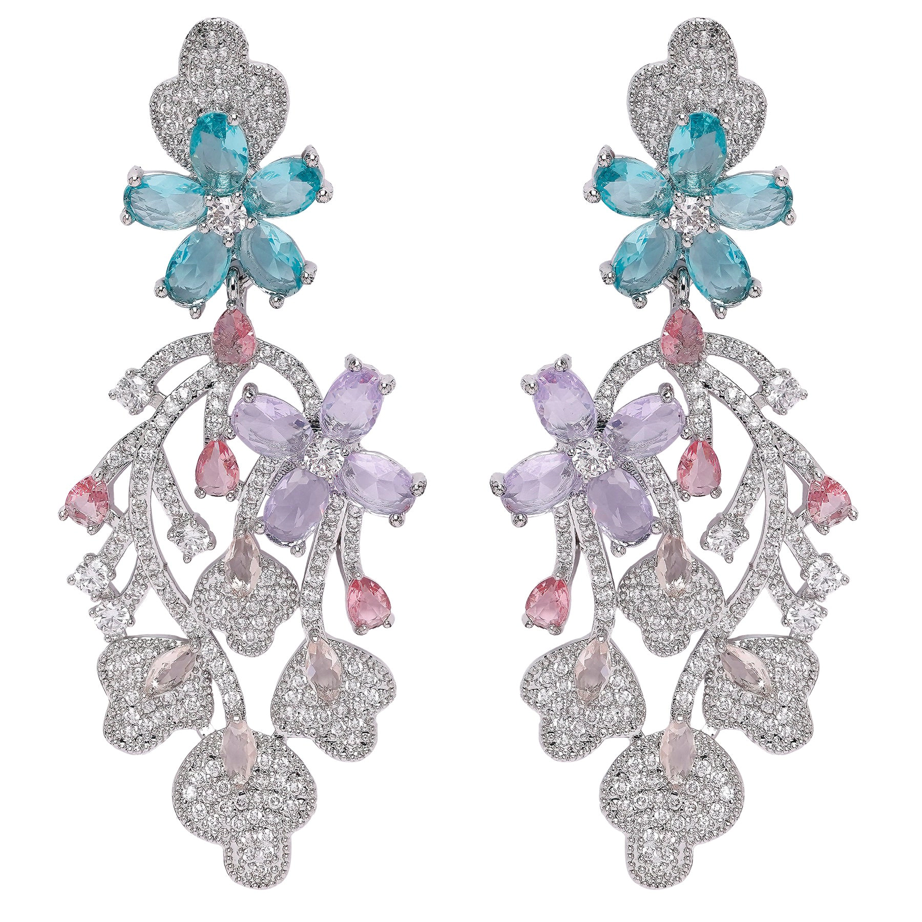 AGP PARIS Womens Diva Floral Drop Earrings