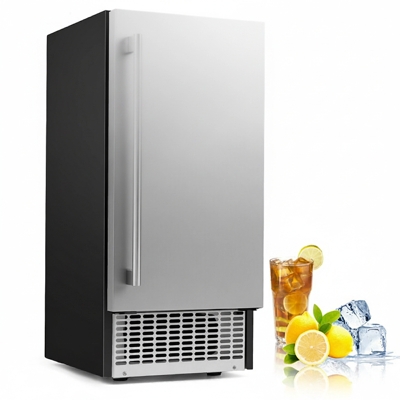 SUGIFT Black Undercounter Ice Maker with 90-lb Daily Output and 25-lb Storage Bin 15-in W 20.3-in D 33.5-in H