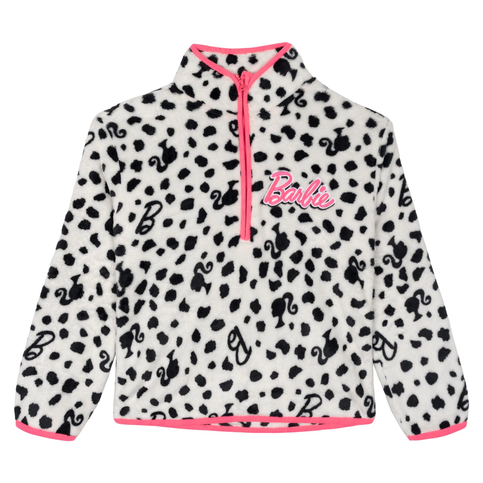 Barbie Girls' Half-Zip Fleece Pullover Sweatshirt