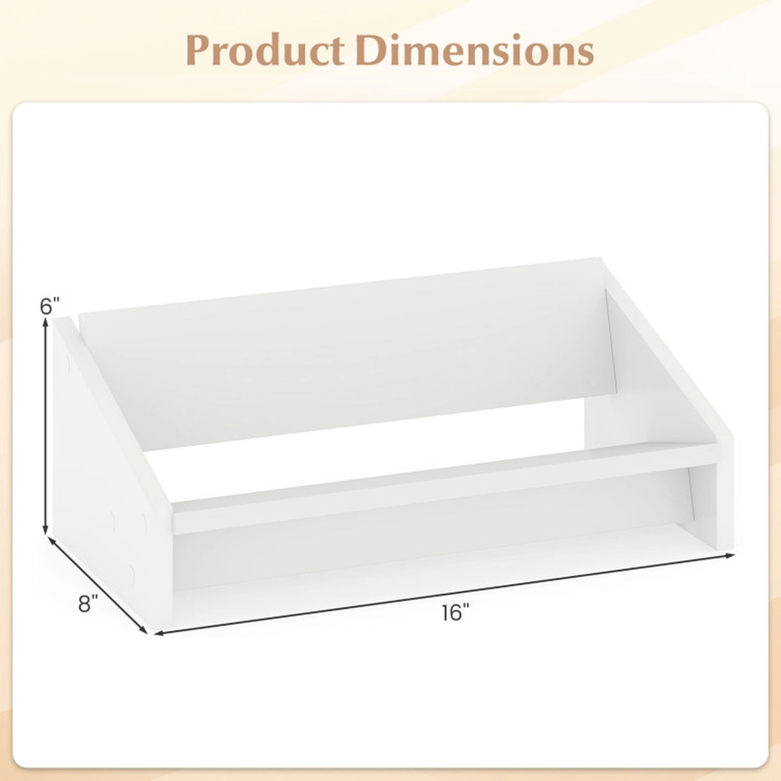 SUGIFT Wooden Tilting Desktop Bookcase Organizer 11-lb Capacity Small 16-in Wide Engineered Wood 1-Pc White