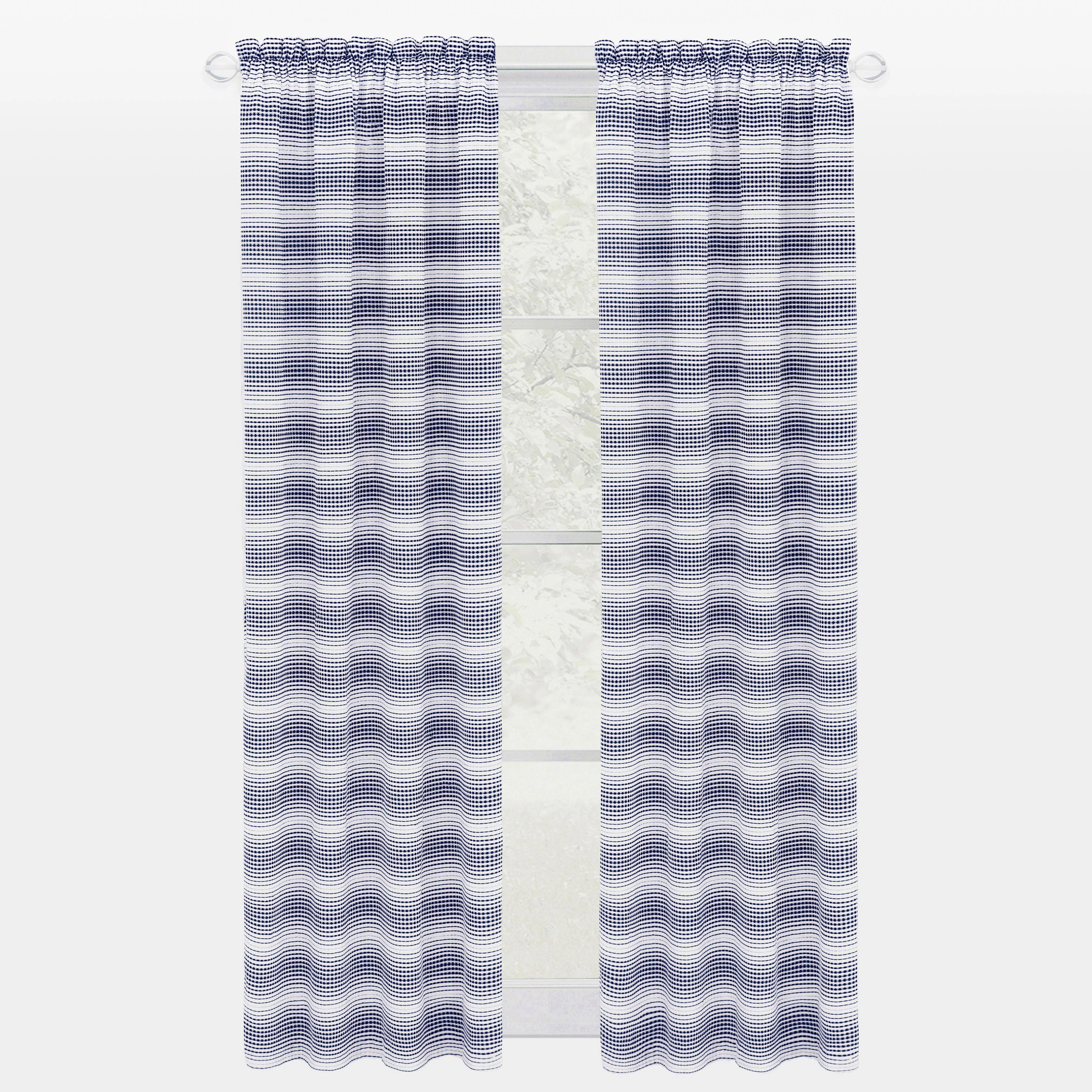 Kate Aurora 1 Piece Isabelle Abstract Rod Pocket Semi Sheer Window Curtain Panel