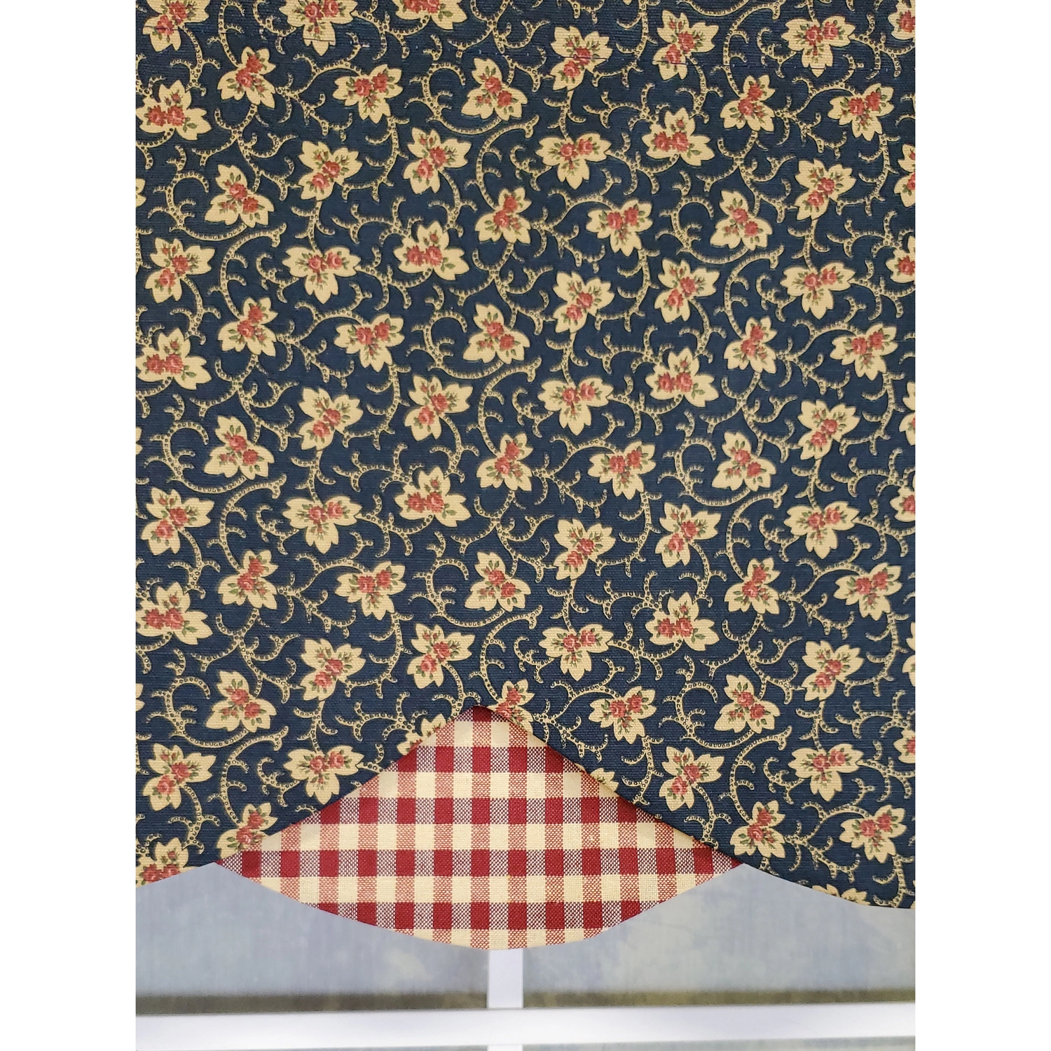 RLF Home 3" Rod Pocket High Quality Fabric Andover Petticoat Valance for Windows 50" x 15" Navy