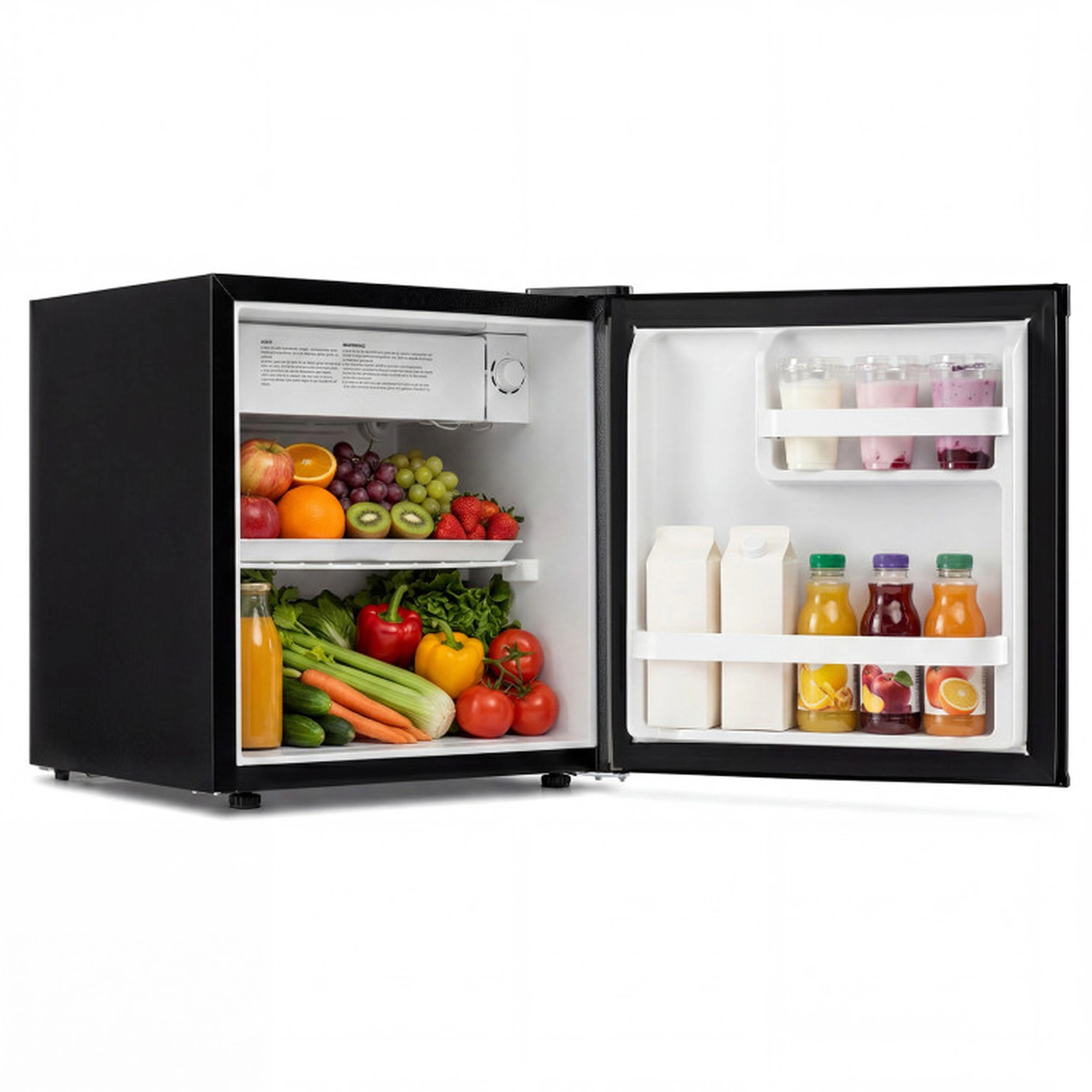 SUGIFT 1.5-cu ft 39-dB Compact Mini Fridge with 7-Level Thermostat Chiller Zone and Reversible Door