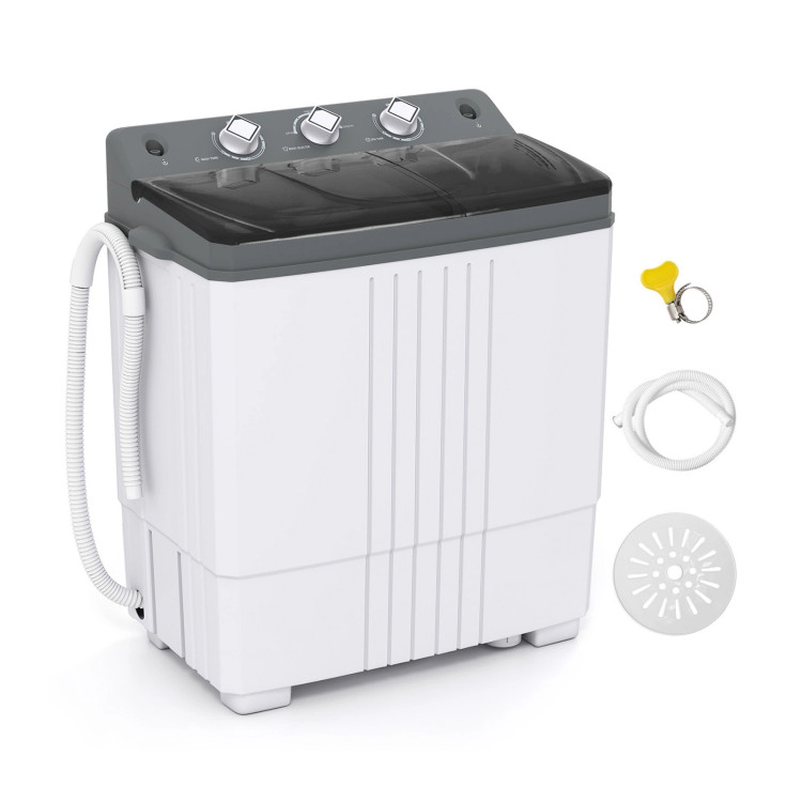 SUGIFT Gray Twin Tub Portable Washing Machine with Drain Pump and 12-lb Washer 25-in W 15.5-in D 29-in H