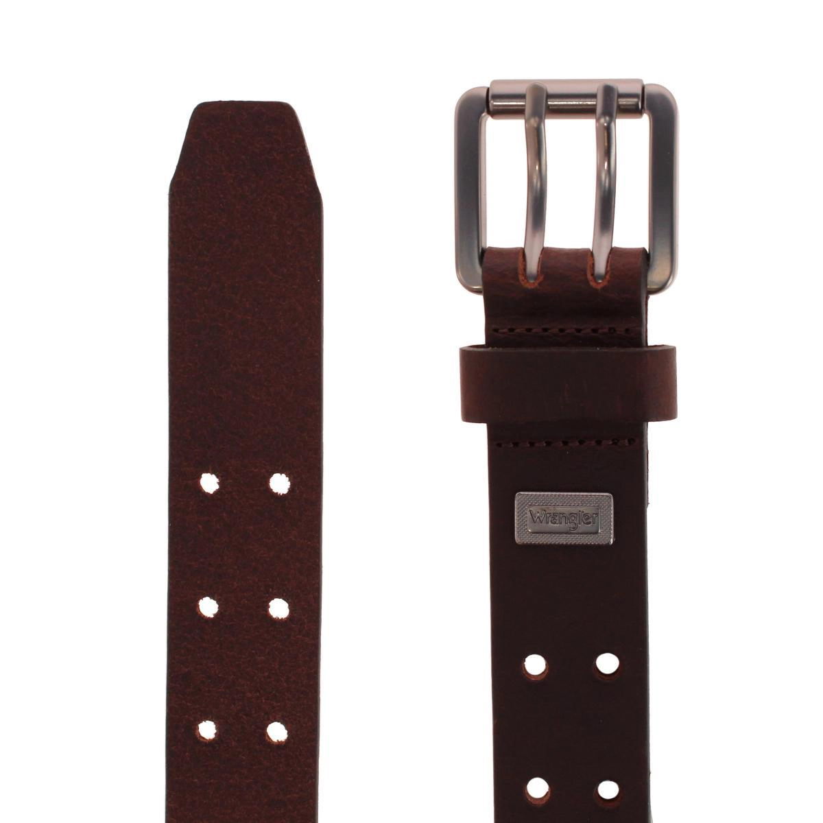 Wrangler Boy's Milled Buffalo Leather Double Hole Roller Buckle Belt