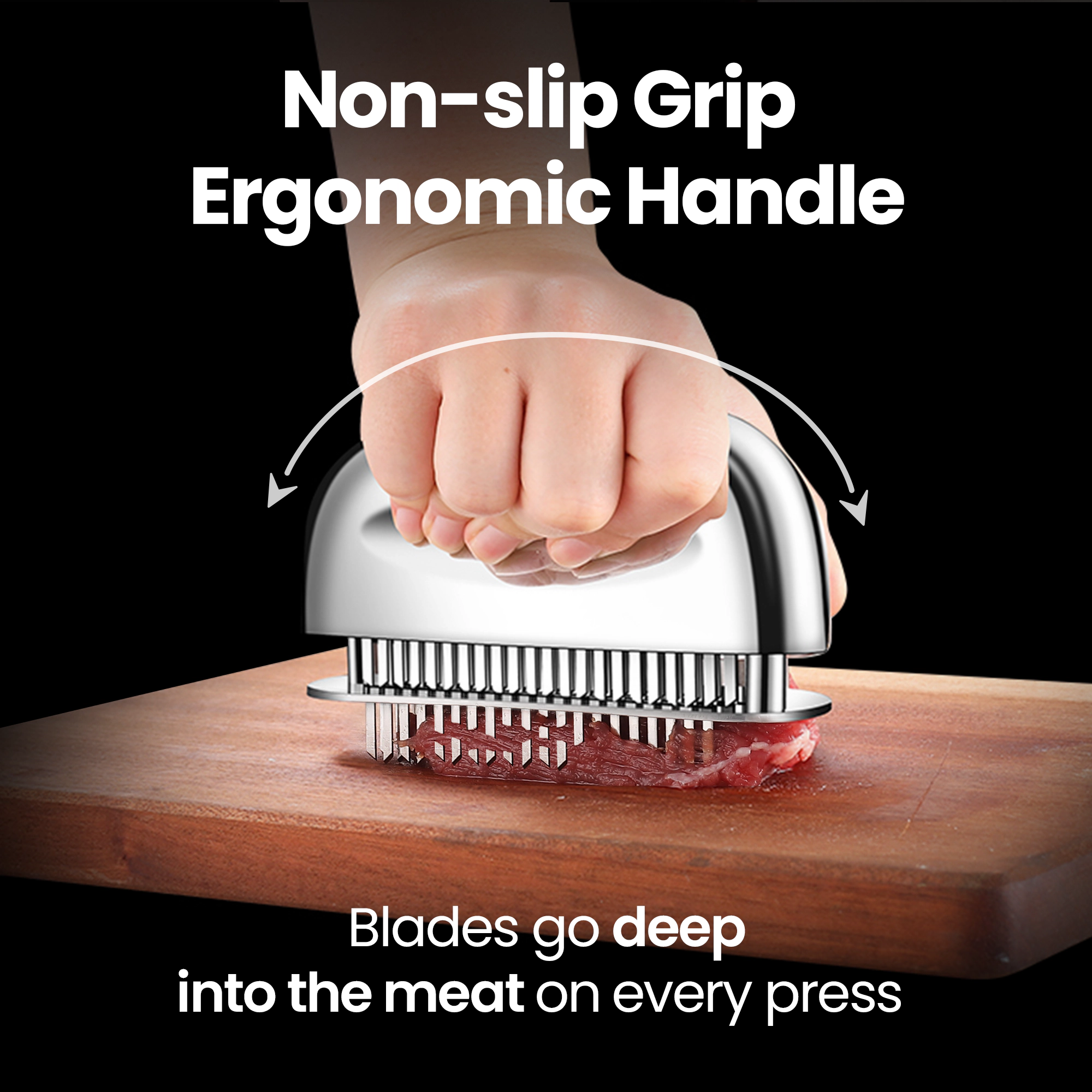 Gourmet Easy Meat Tenderizer Tool, Ultra Sharp Stainless Steel Needle Blades, Steak Accessories