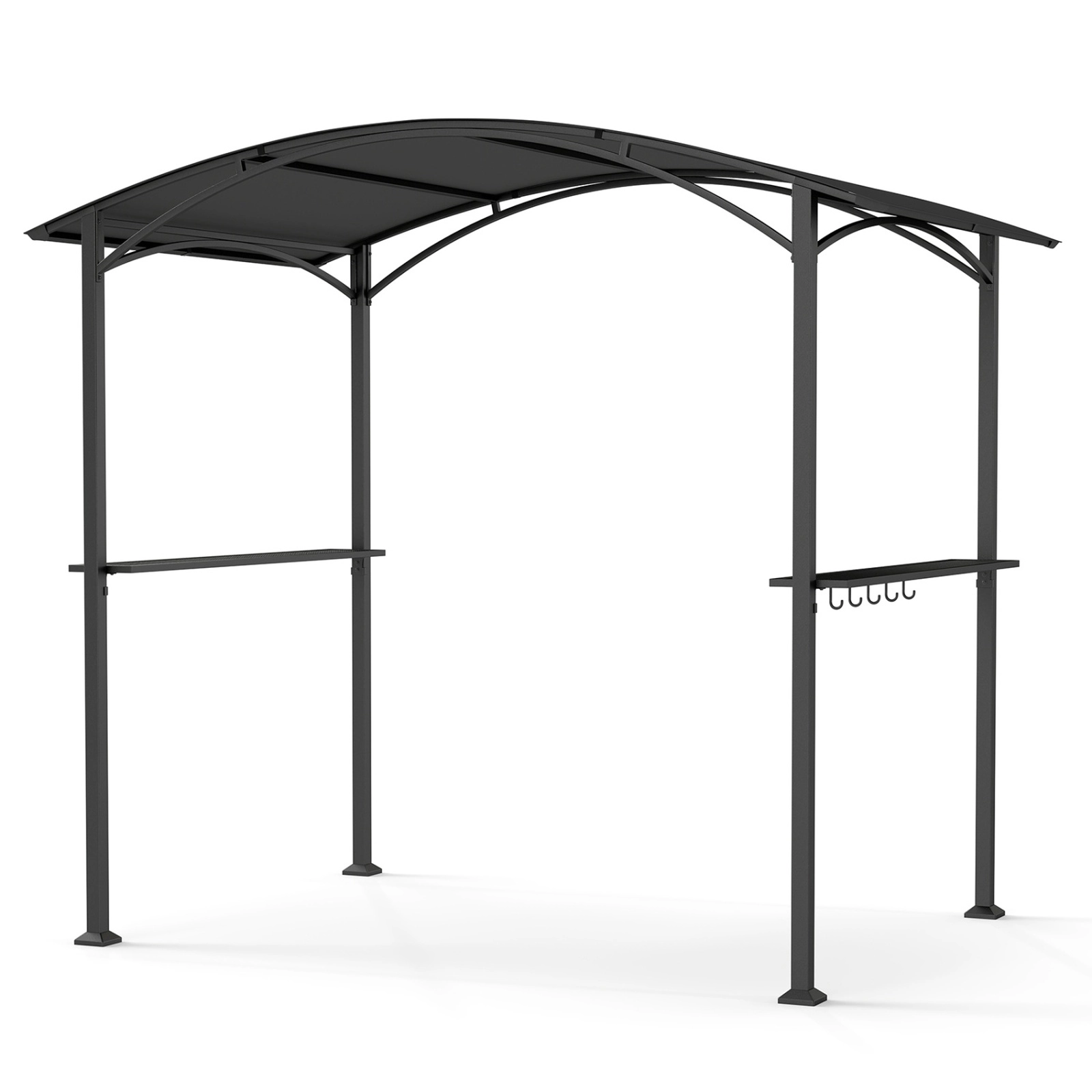 SUGIFT 8-ft x 5-ft Gray Outdoor Grill Gazebo BBQ Canopy with Curved Roof