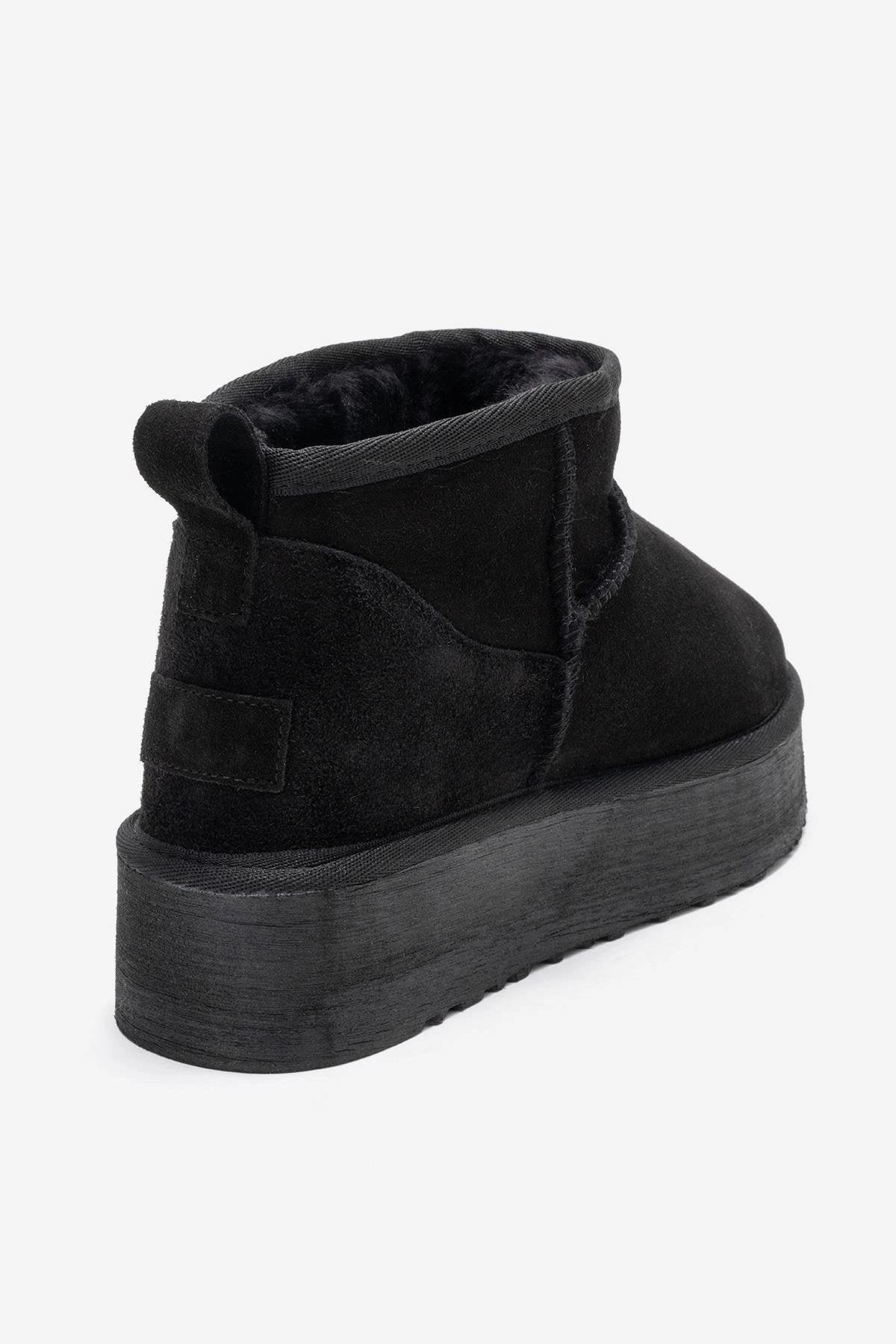 Forever & Always Womens Havana Leather Platform Ankle Boots
