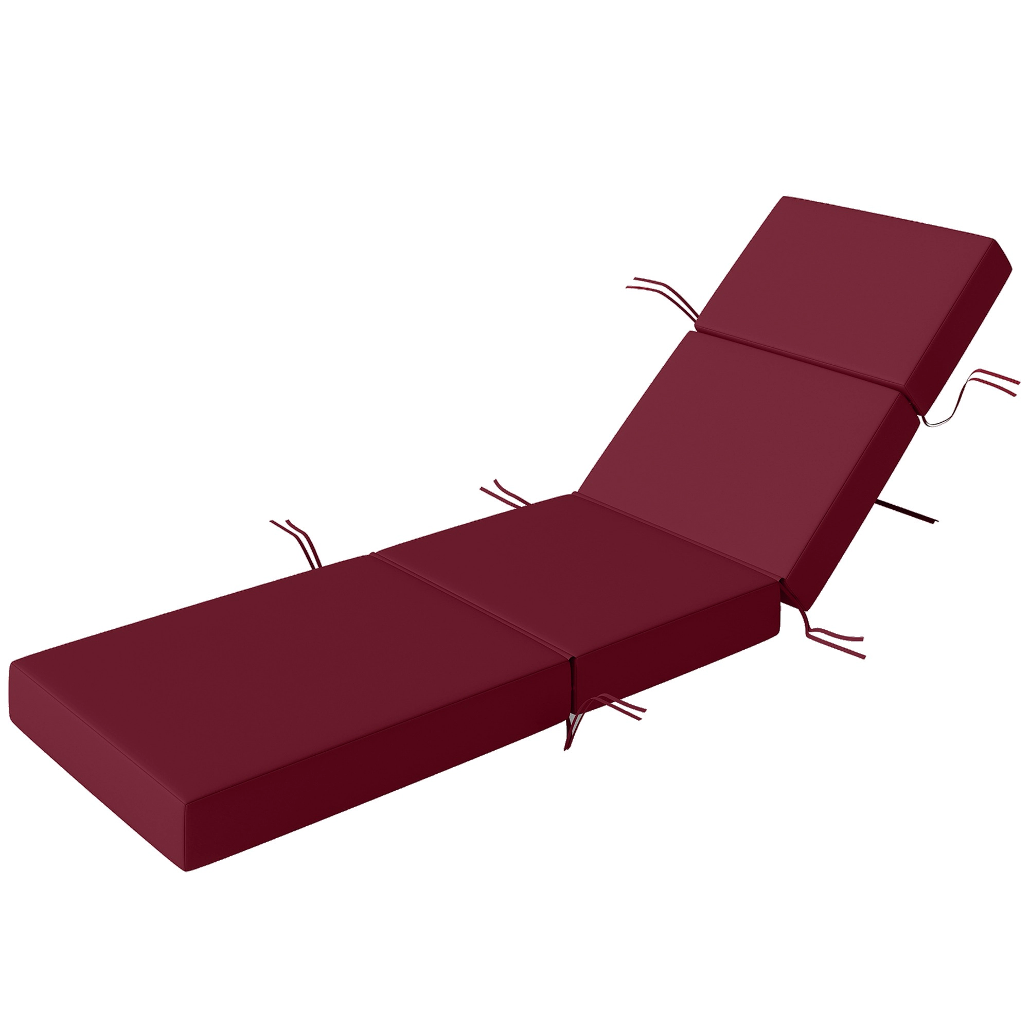 HONGGE Chaise Lounge Cushion 4" Thick Outdoor Chair with Ties for Patio 21" x 72"