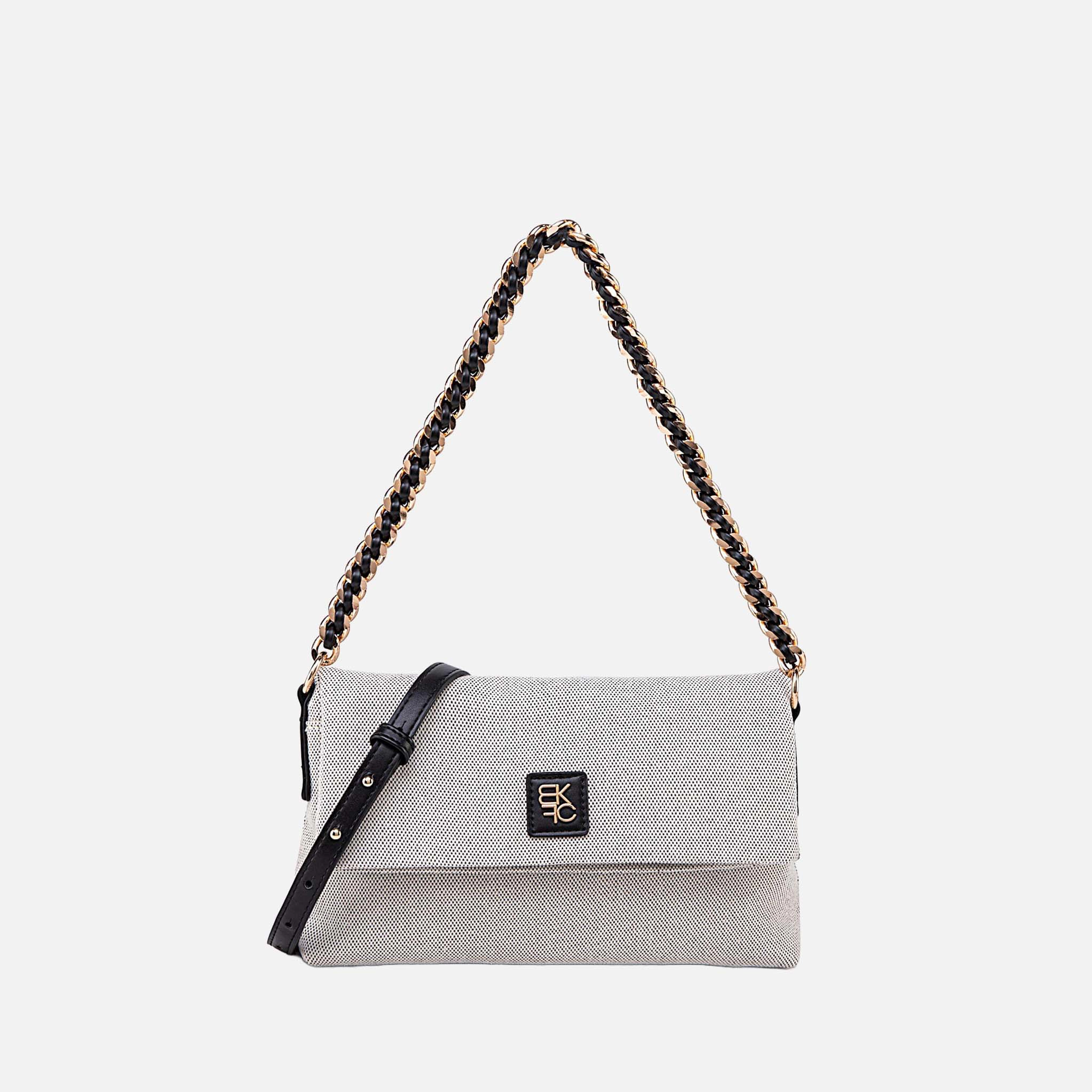 MKF Collection by Mia K Color Block Canvas Crossbody Bag - Gold-Tone Hardware