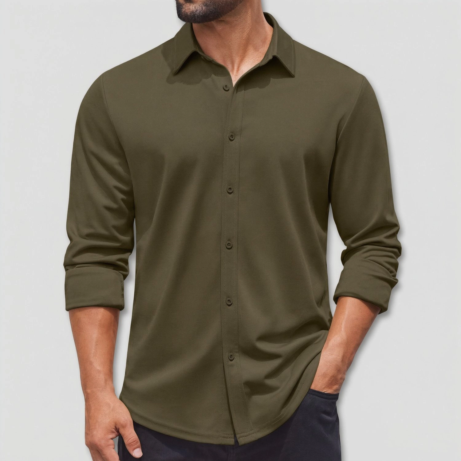 COOFANDY Mens Classic Long Sleeve Shirts Dressy Button Down Collared Casual Tops