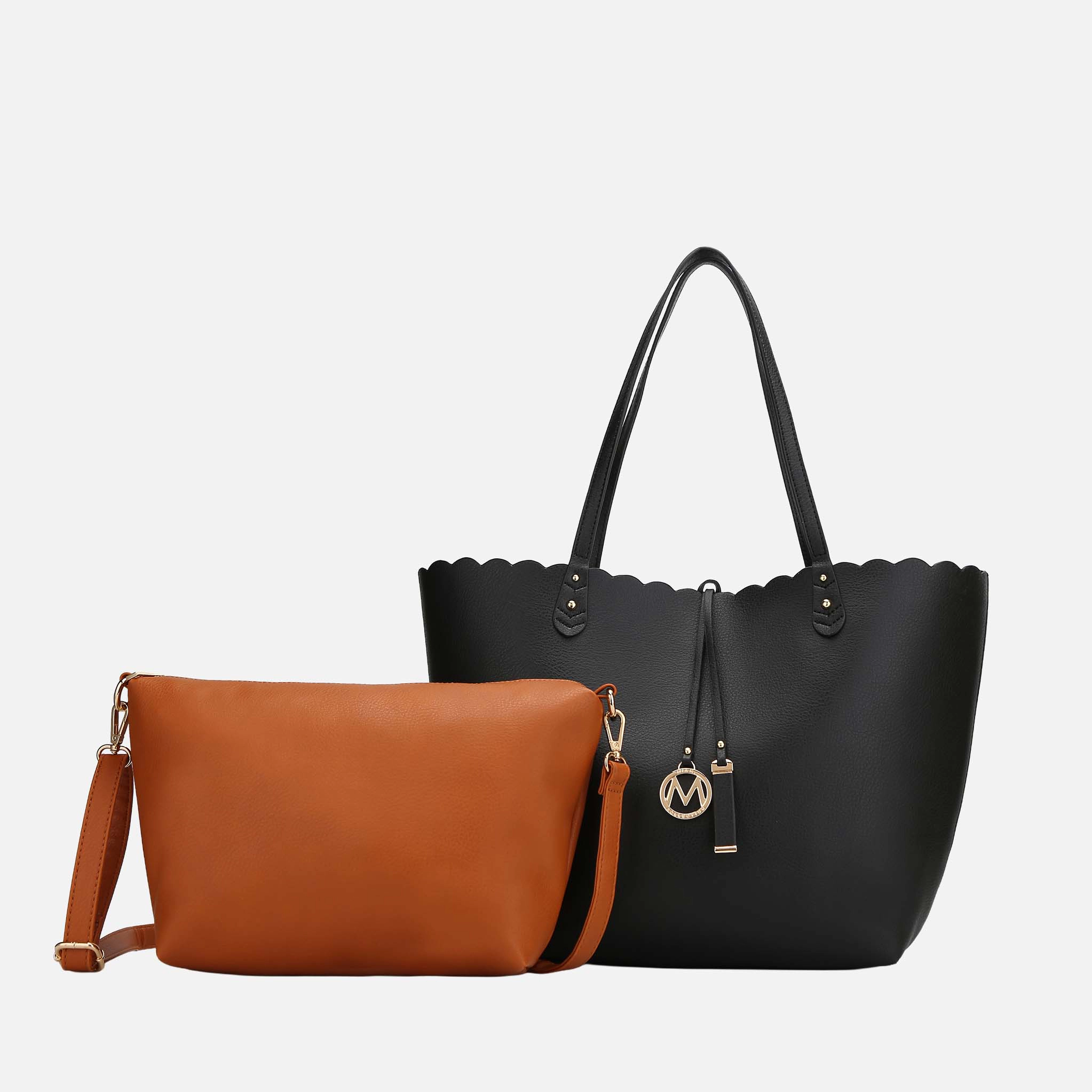 MKF Collection by Mia K Amahia Reversible Vegan Leather Tote with Crossbody Pouch