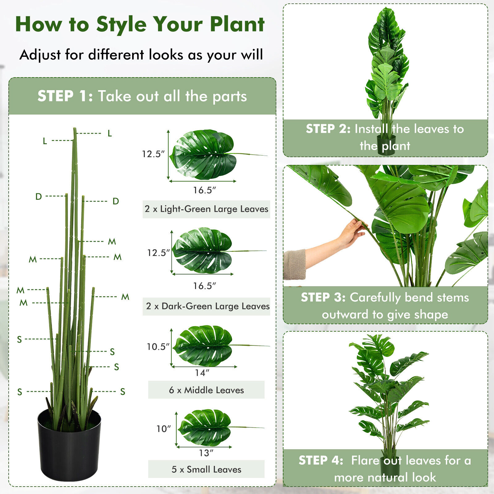 SlickBlue 5-Ft Artificial Monstera Tree with Pot for Indoor Outdoor