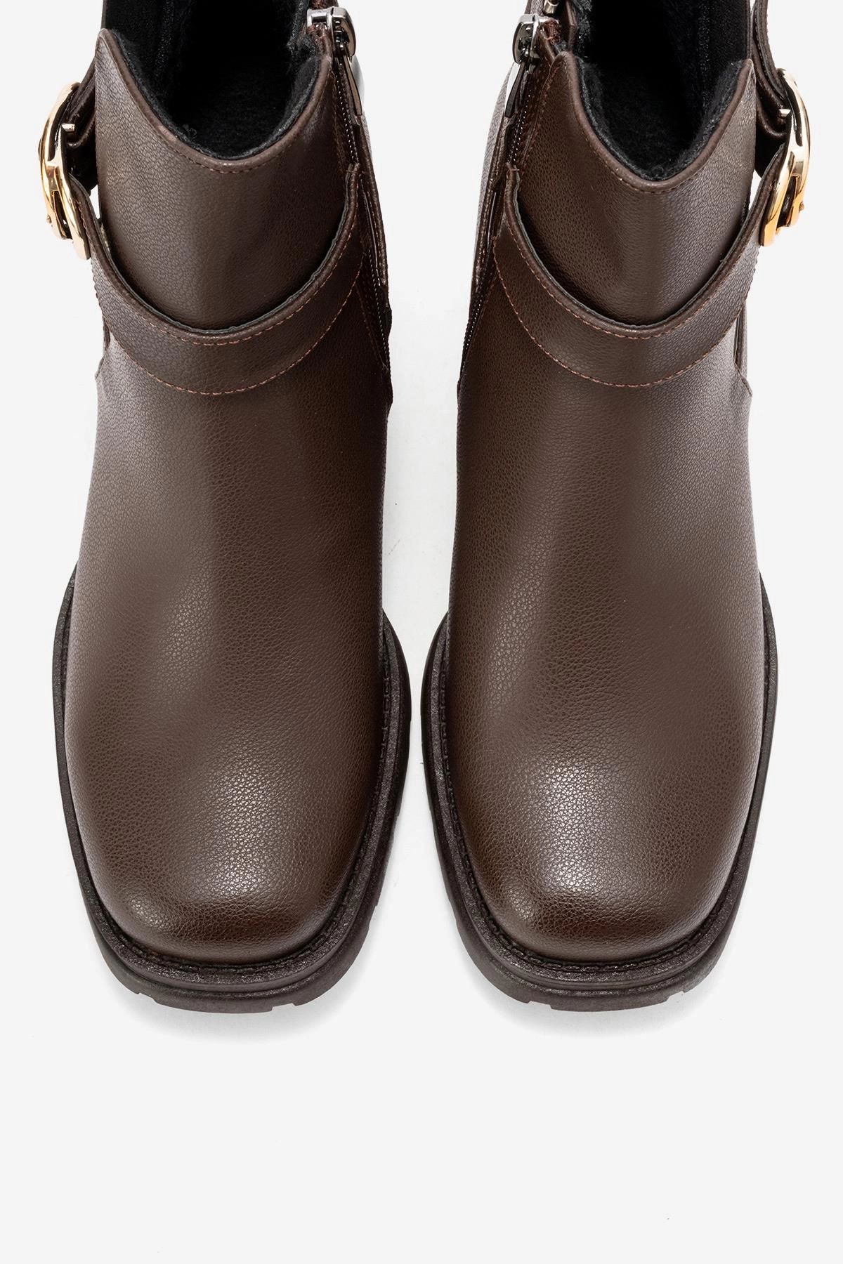Prologue Shoes Womens Heile Buckle Block Heel Boot