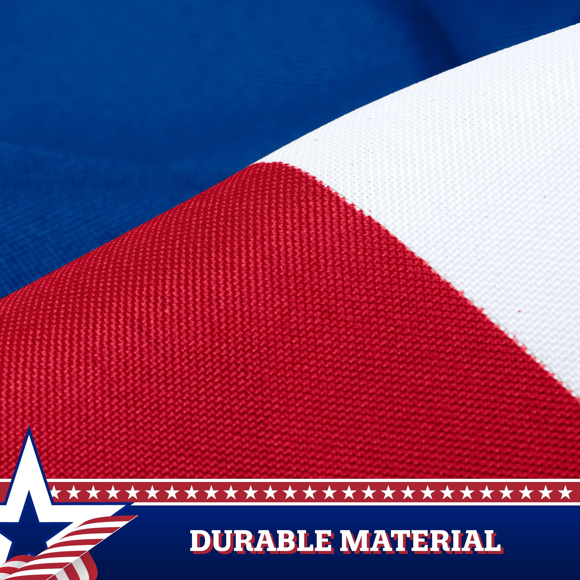 G128 American Pleated Fan Flag No Stars - 1.5x3 ft, 150D Polyester, Indoor/Outdoor