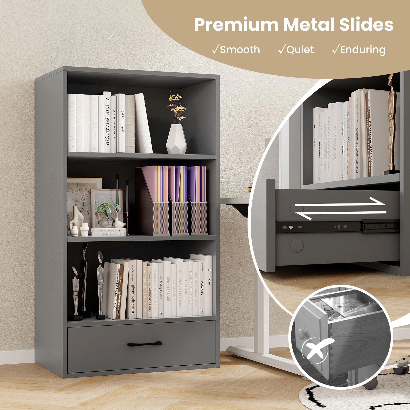 SlickBlue Modern 12-Cube 4-Tier Bookcase with Open Storage Shelves