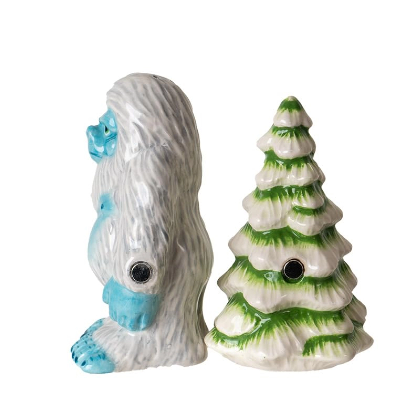 Pacific Giftware Yeti With White Pine Tree Ceramic Magnetic Salt and Pepper Shaker Set