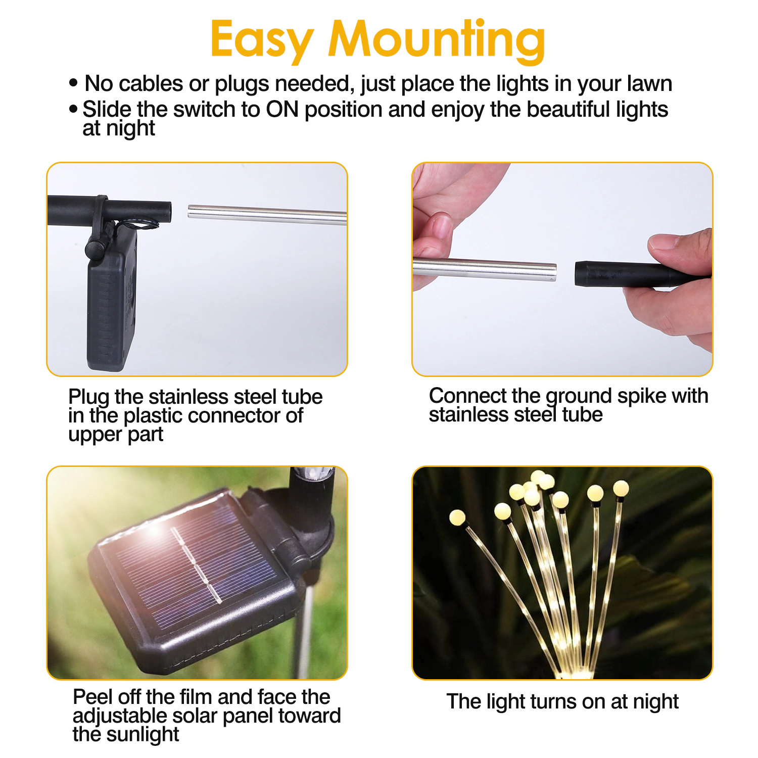 GBruno Solar Firefly Swaying Pathway Stake Lights 2-Pack